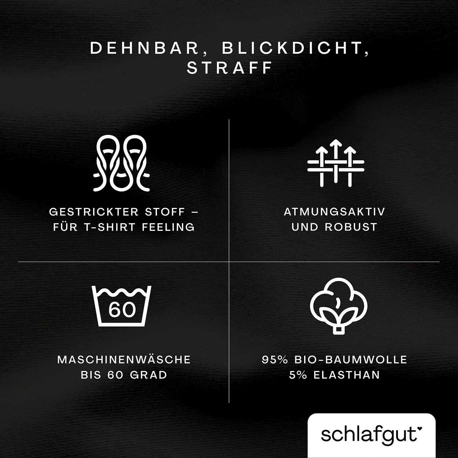 Schlafgut Spannbettlaken PURE Bio-Baumwolle mit Elasthan, 170 g/m², Bettlaken, Spannbetttuch, Jersey, Gummizug: rundum, (1 Stück), PREMIUM Laken für Matratzen bis 30cm Höhe, dehnbar blickdicht, straff