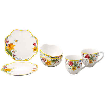 Villeroy & Boch Kombiservice Spring Awakening Frühstücks-Set (6-tlg), Porzellan