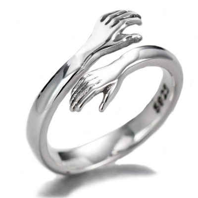 POCHUMIDUU Fingerring Fingerring Verstellbarer Umarmungsring aus 925er Sterling silber, Carlisle Love Hug Paar Ring
