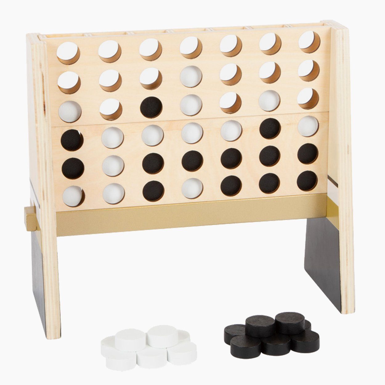 Small Foot Spielesammlung Vier in einer Reihe „Gold Edition“, Vier in einer Reihe „Gold Edition“, Ideal für zwei Personen – Kinder und Erwachsene
