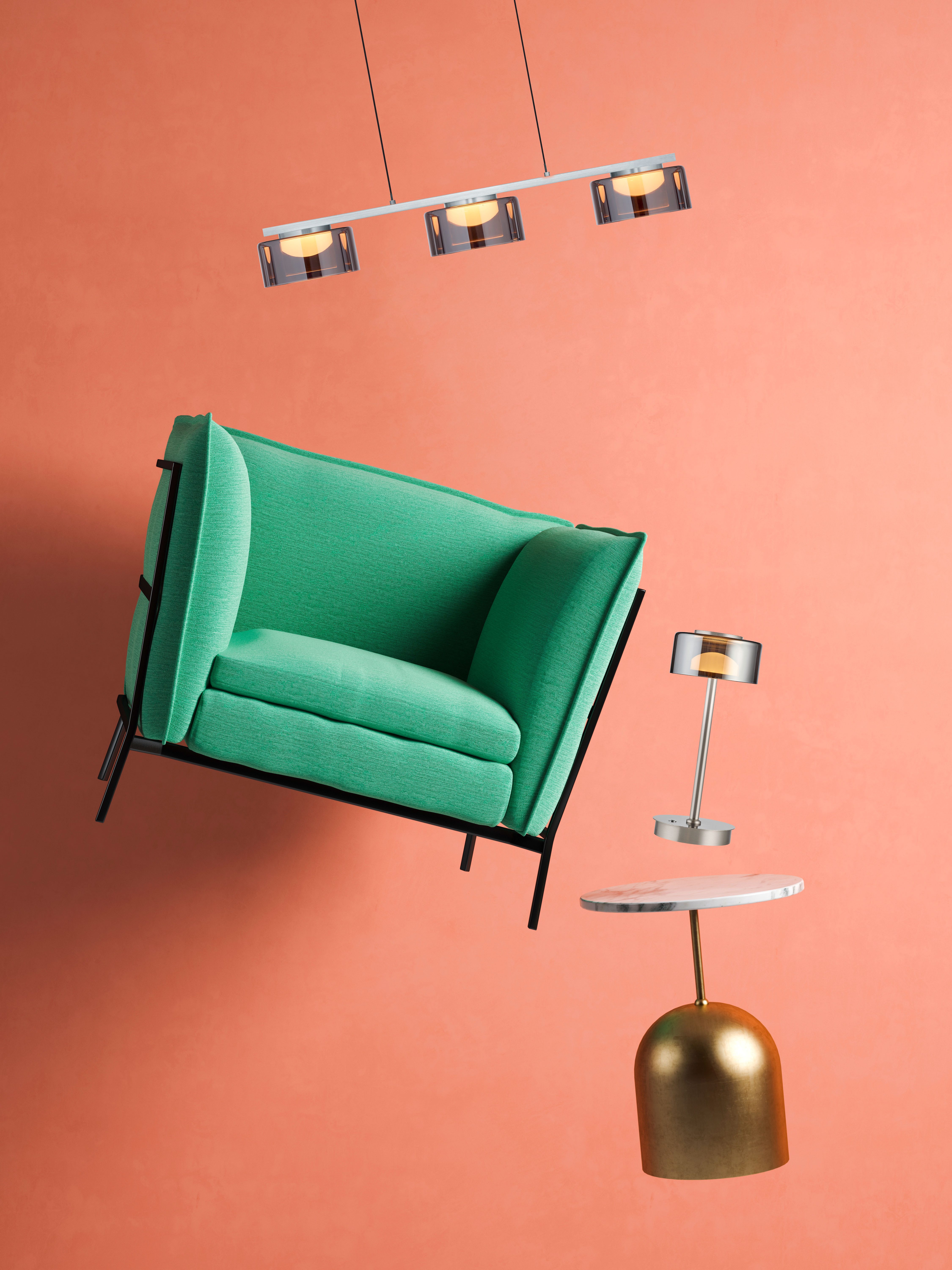 HELL höllisch gutes Licht LED Pendelleuchte DUNE, LED fest integriert, Extra-Warmweiß, B-Link Fernbedienung, Dim to warm, Stufenlos höhenverstellbar