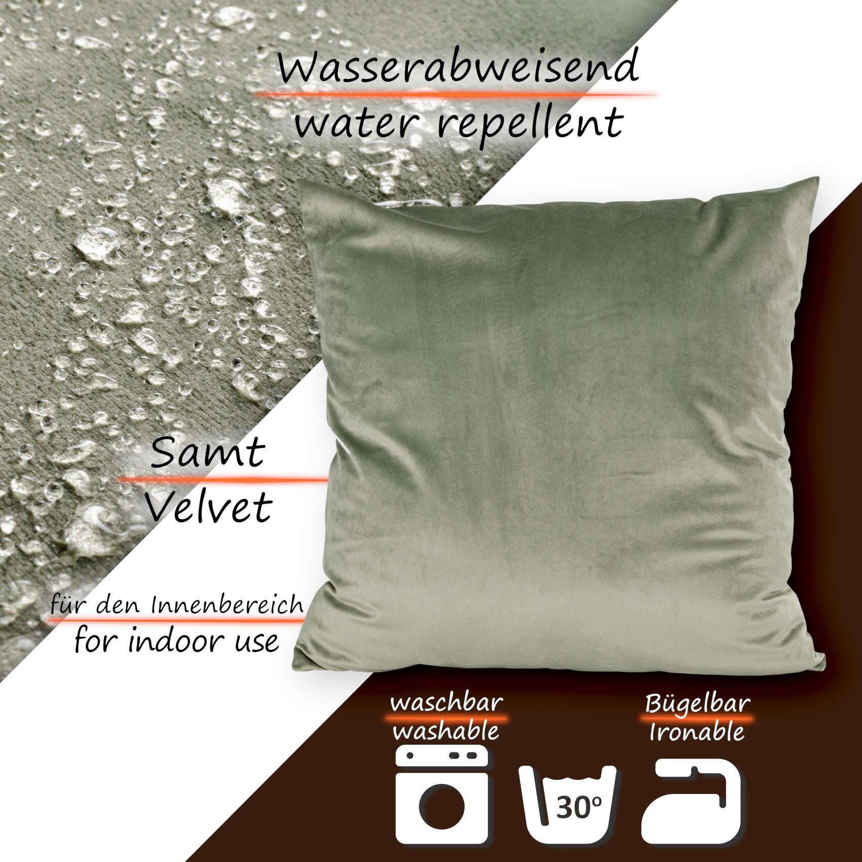 ANRO Dekokissen Kissenhülle MIT oder OHNE Füllung Kissenbezug Zierkissen, Kissenüberzug ohne Füllung Samt Uni 40x40cm Einfarbig Olivgrün – Bild 5 von 5