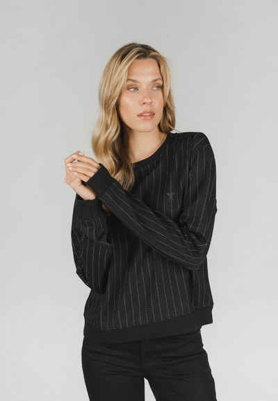ANGELS Sweatshirt Sweater mit modischem Muster mit Label-Applikationen