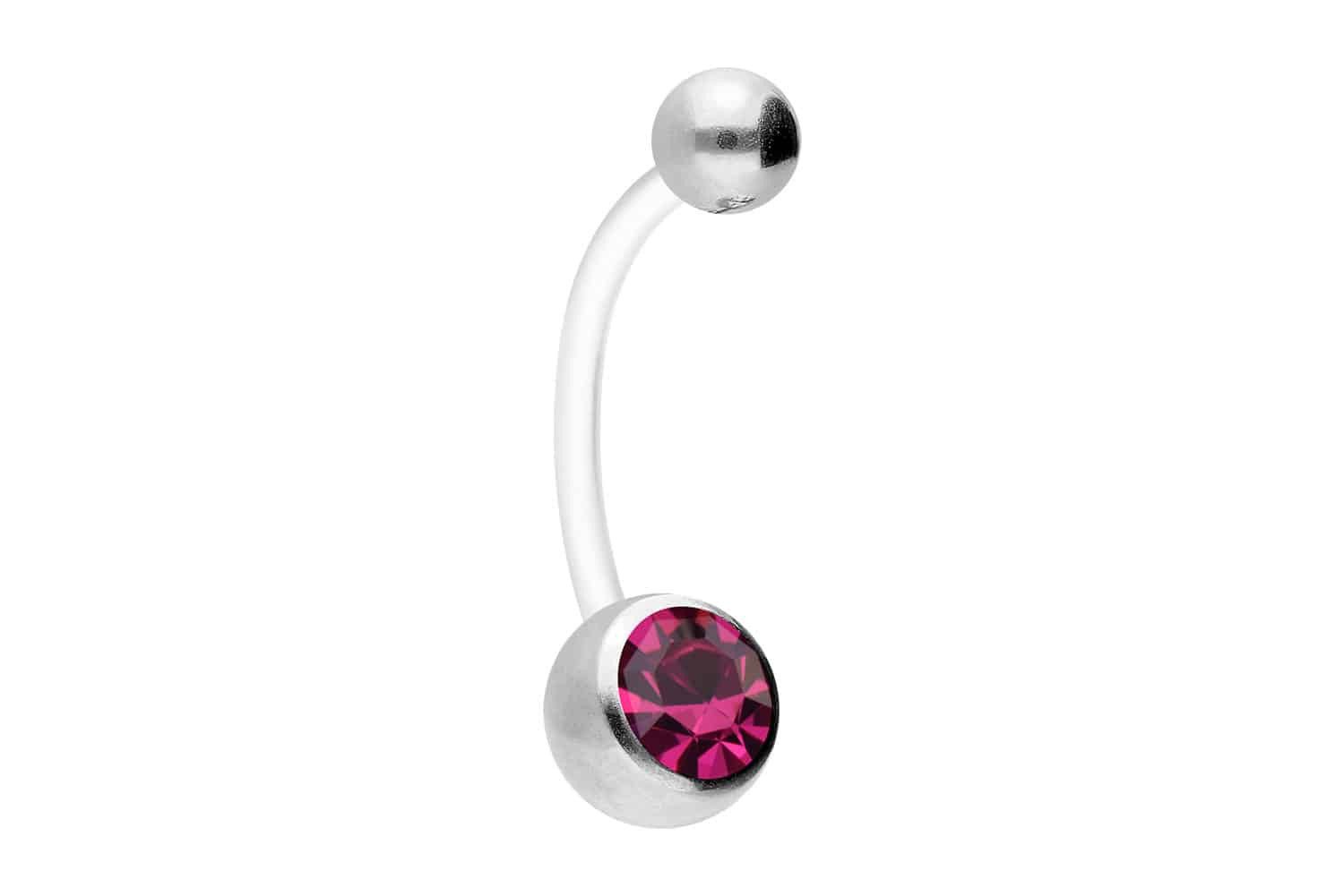 PIERCINGLINE Bauchnabelpiercing PTFE Bananabell mit Chirurgenstahl-Kugeln günstig online kaufen