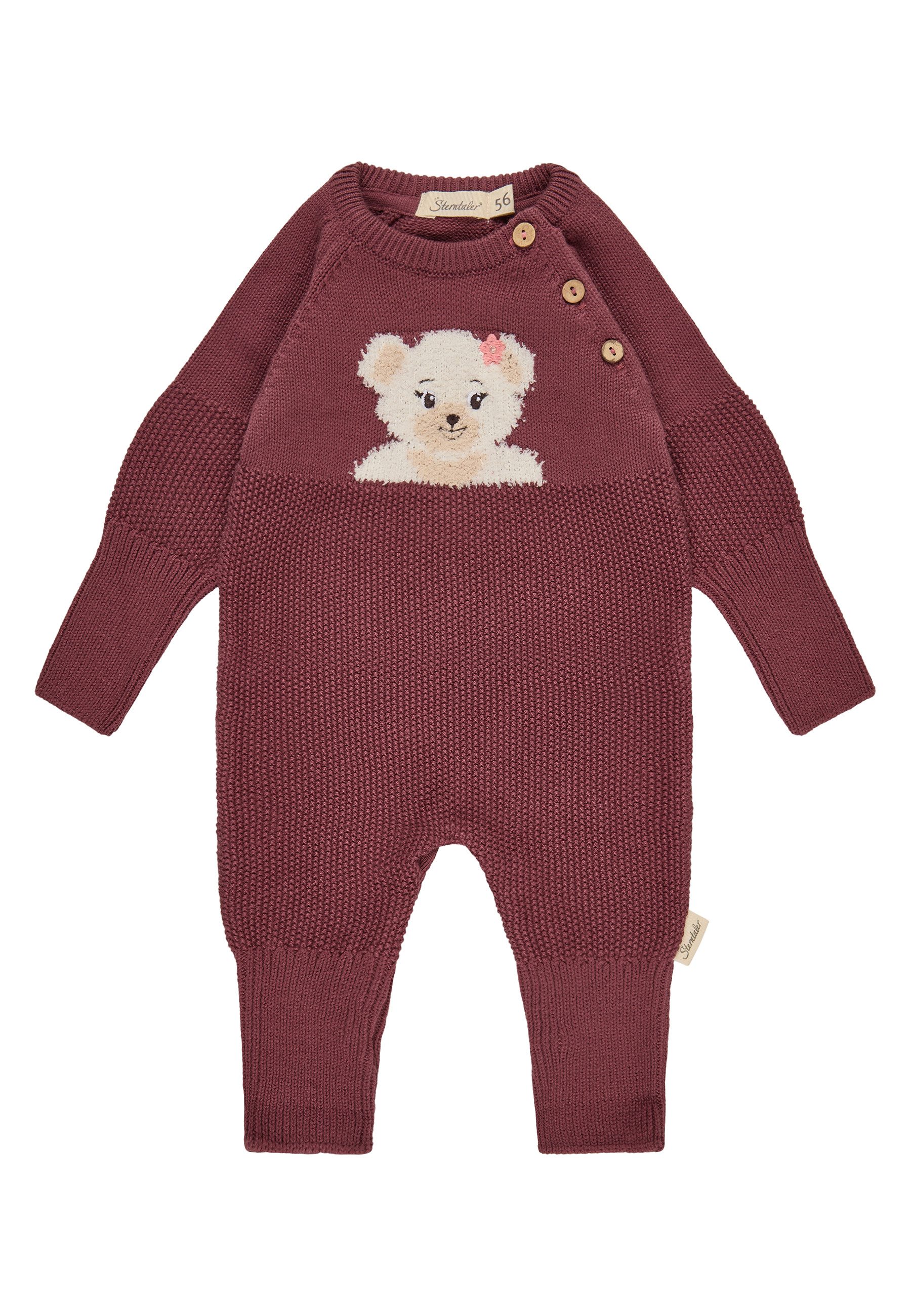 Sterntaler® Strampler Strickoverall Bär (1-tlg., Mitwachsbündchen)