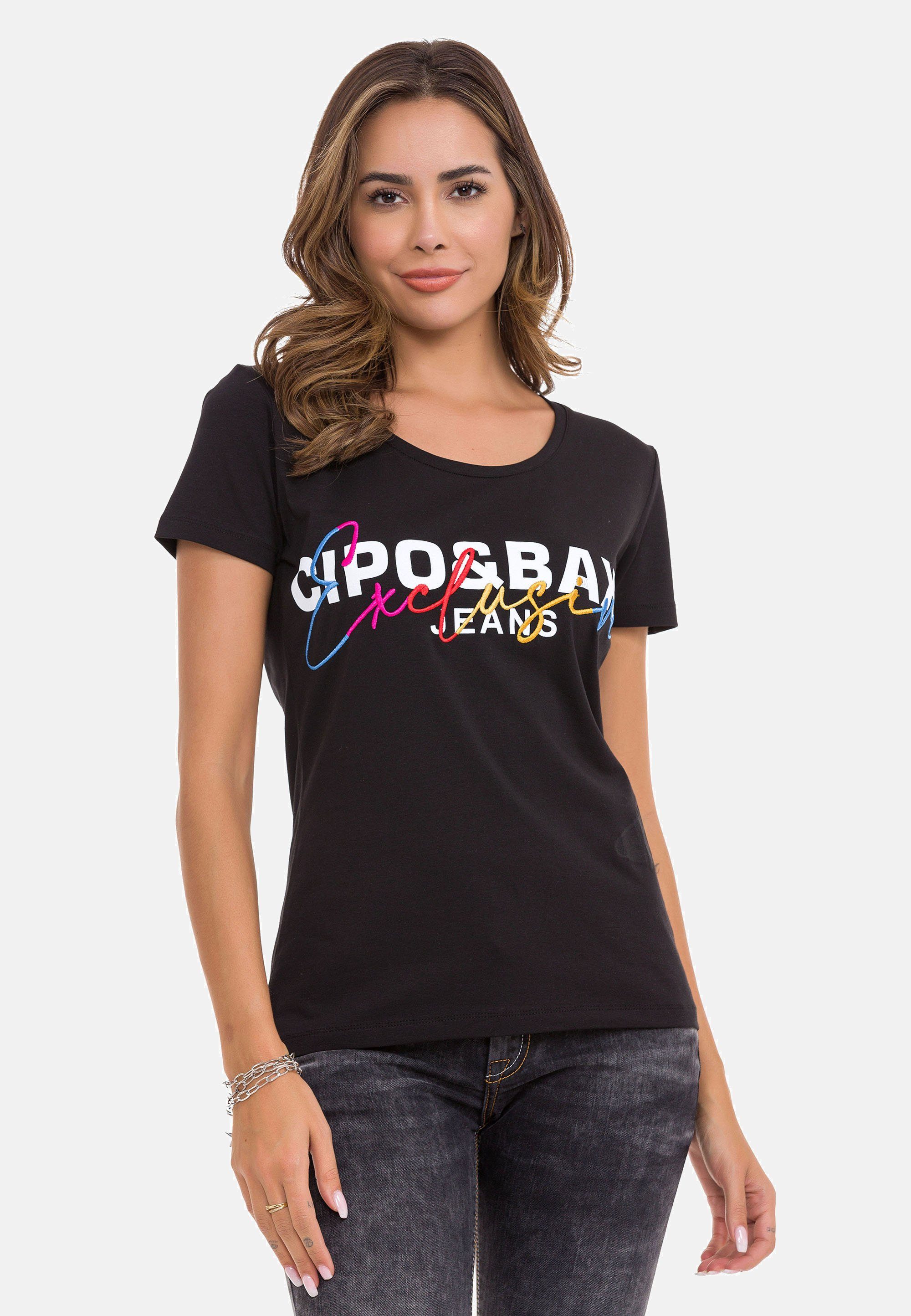 schwarz bunter Cipo mit Baxx Stickerei & T-Shirt