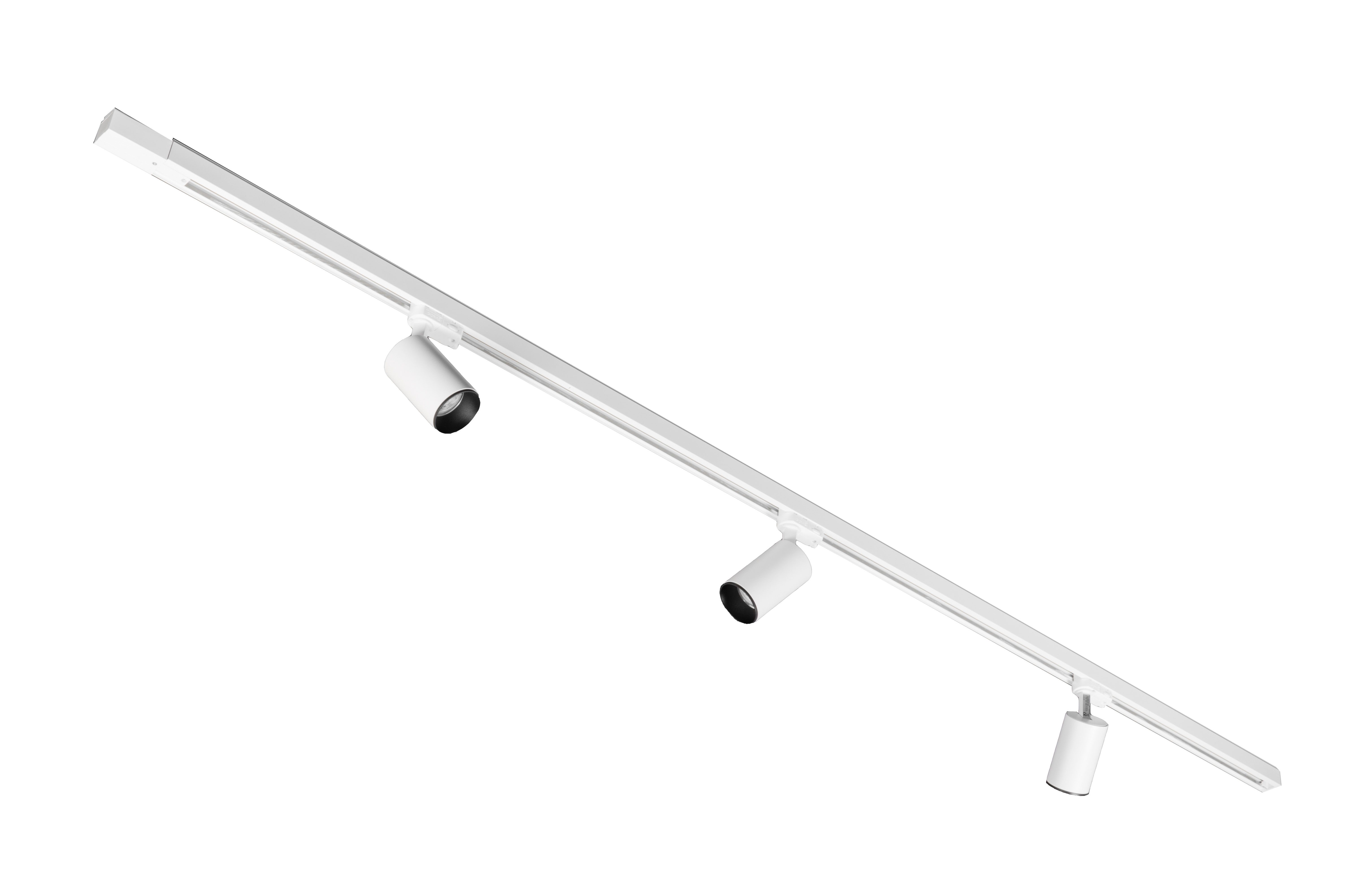 ARCLITE® Schienensystem-Leuchten ARCLITE Schienenstrahler-Set inkl. EUTRAC 3-Phasen-Stromschiene, LED wechselbar, Warmweiß, GU10, LED