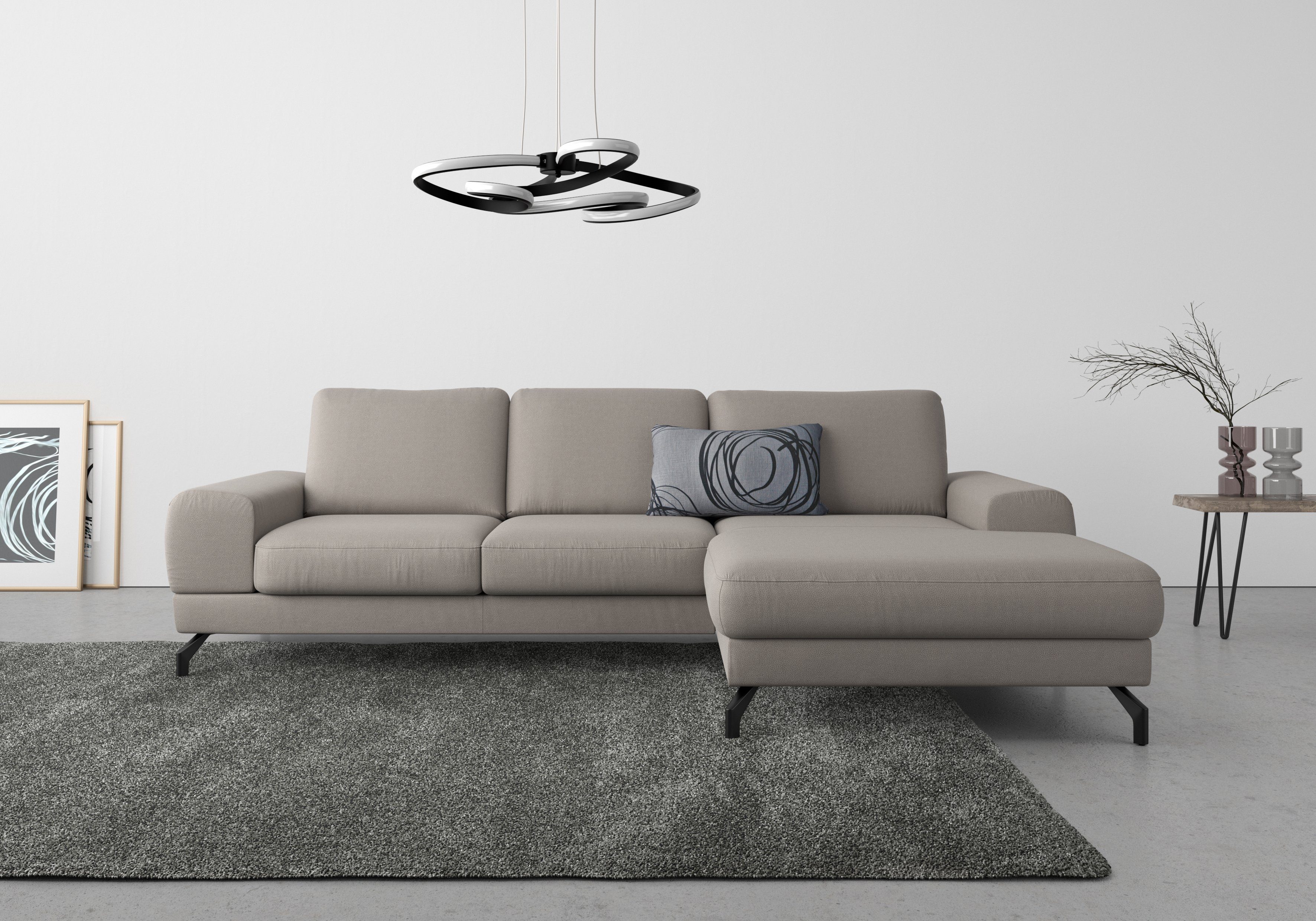 sit&more Ecksofa Cinturo, inklusive Sitztiefenverstellung 45 cm und Federkern, Sitzhöhe