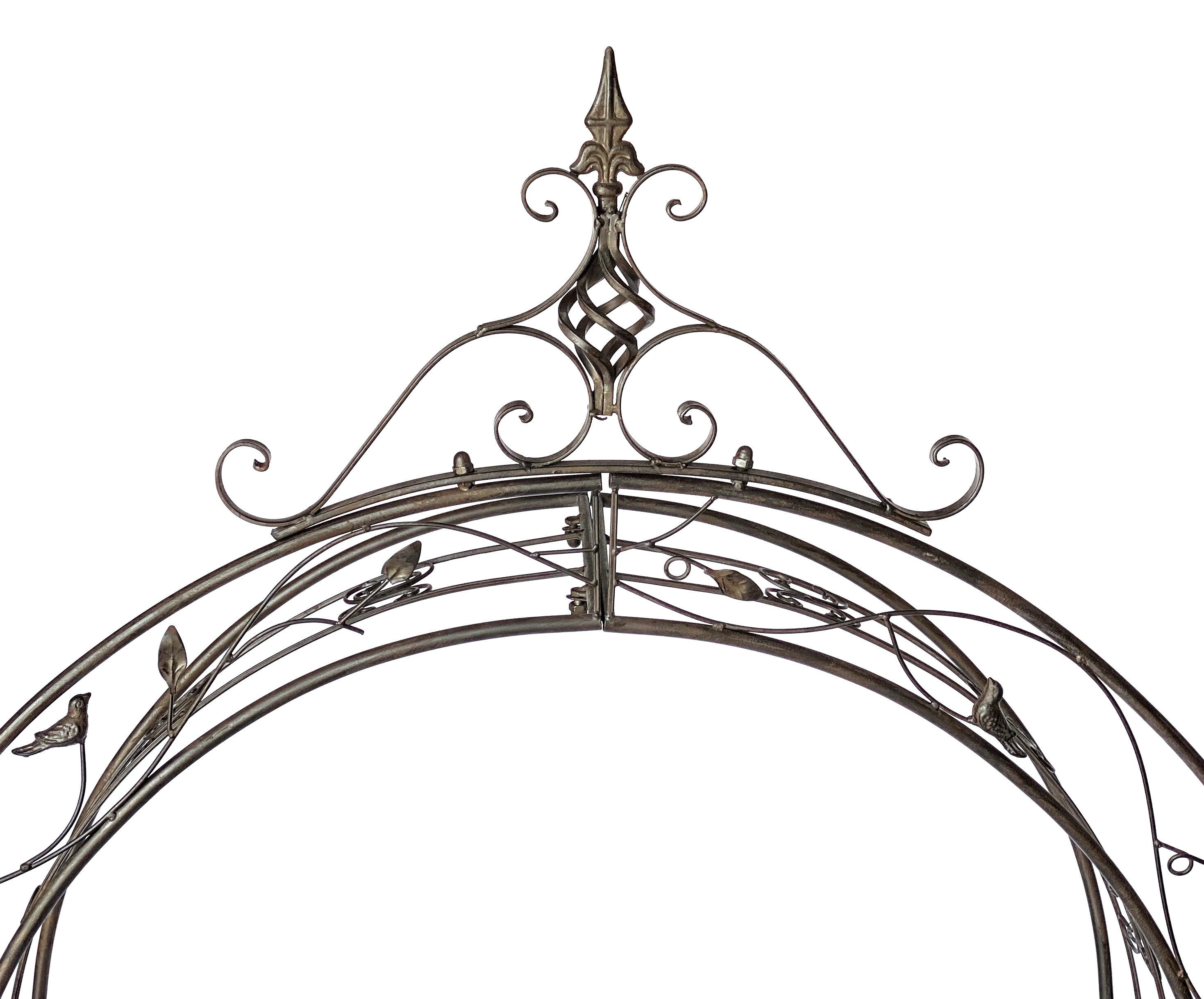 DanDiBo Rosenbogen mit Tür Metall 18604 Torbogen Gartentor Eisen Rundbogen