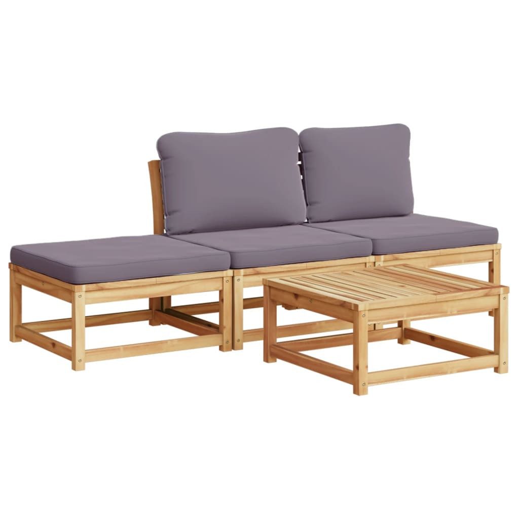 vidaXL Sofaelement 4-tlg. Garten-Lounge-Set mit Kissen günstig online kaufen