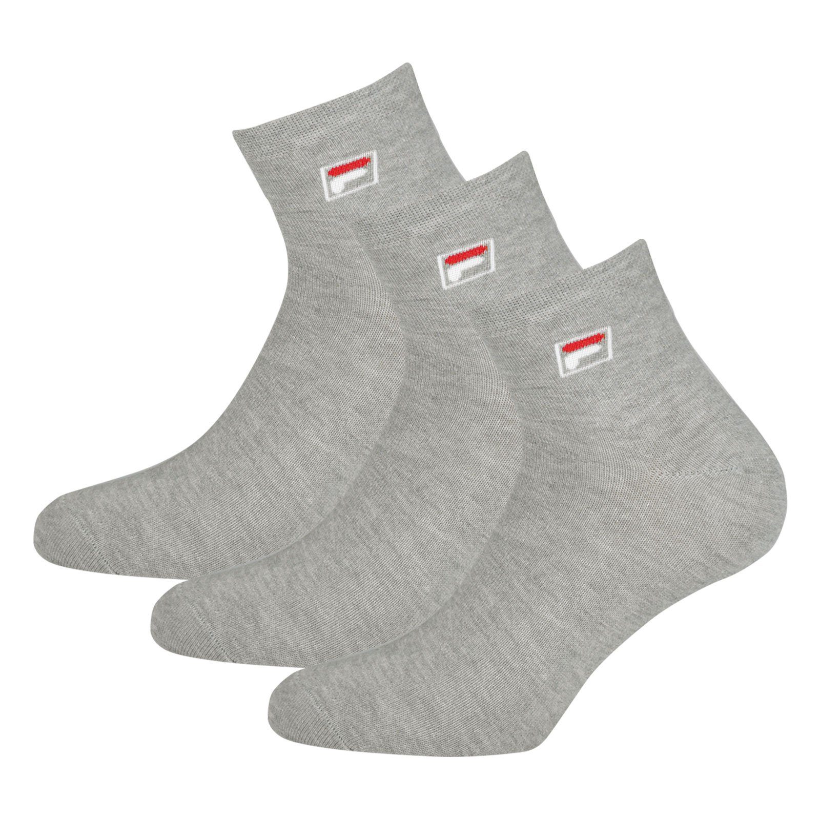 (12-Paar) Piquebund grey Fila 400 Socken mit Quarter elastischem Sportsocken