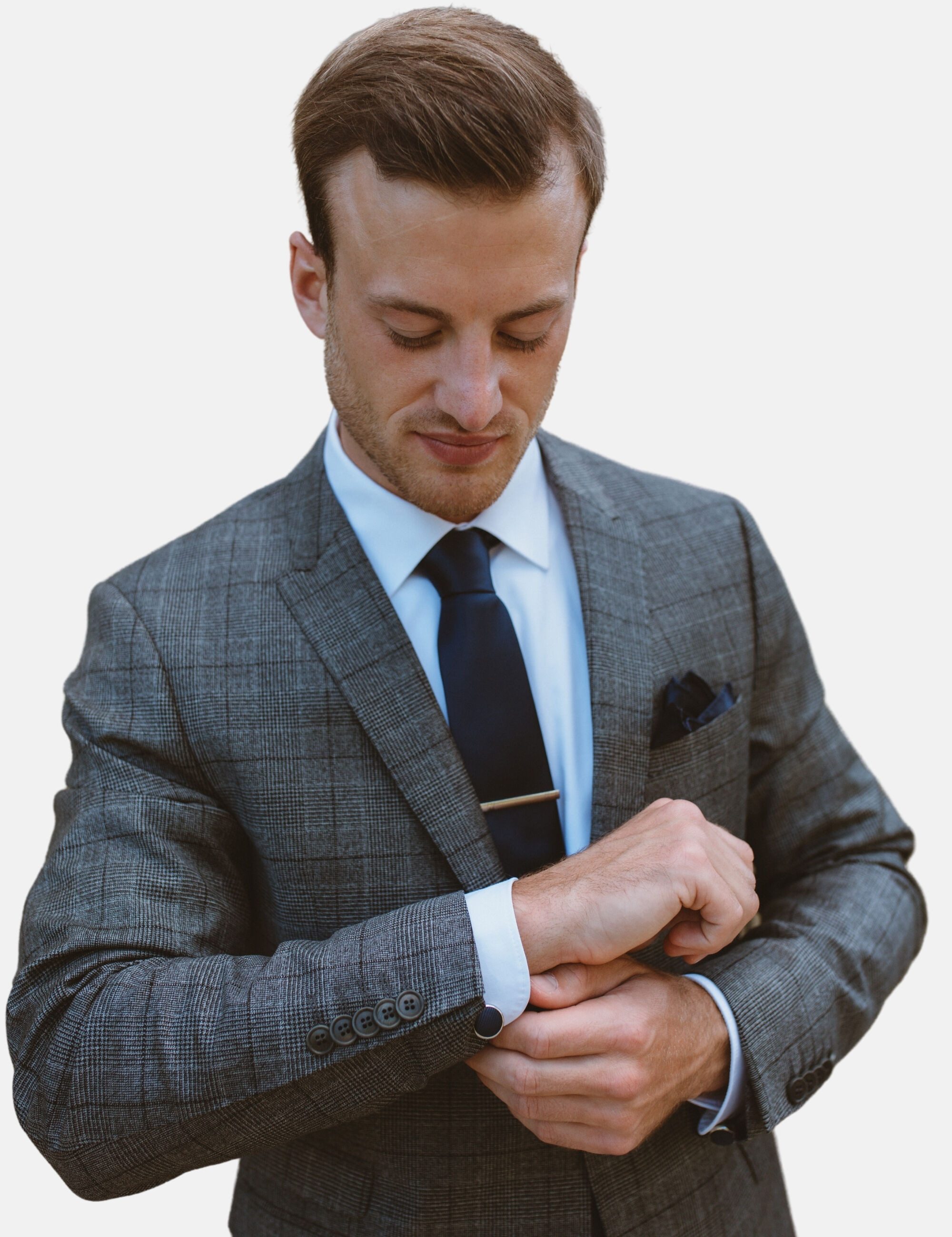 Massi Morino Krawatte (1-St) mit Einstecktuch, Manschettenknöpfen und Krawattenklammer