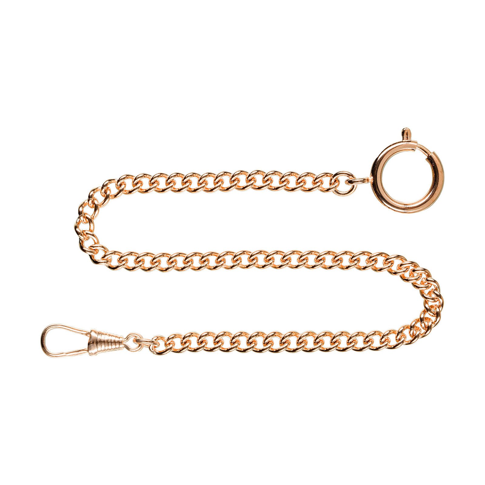 Hermann Jäckle Taschenuhrenkette KM3 – Rundpanzer, rosévergoldet, Made in Germany
