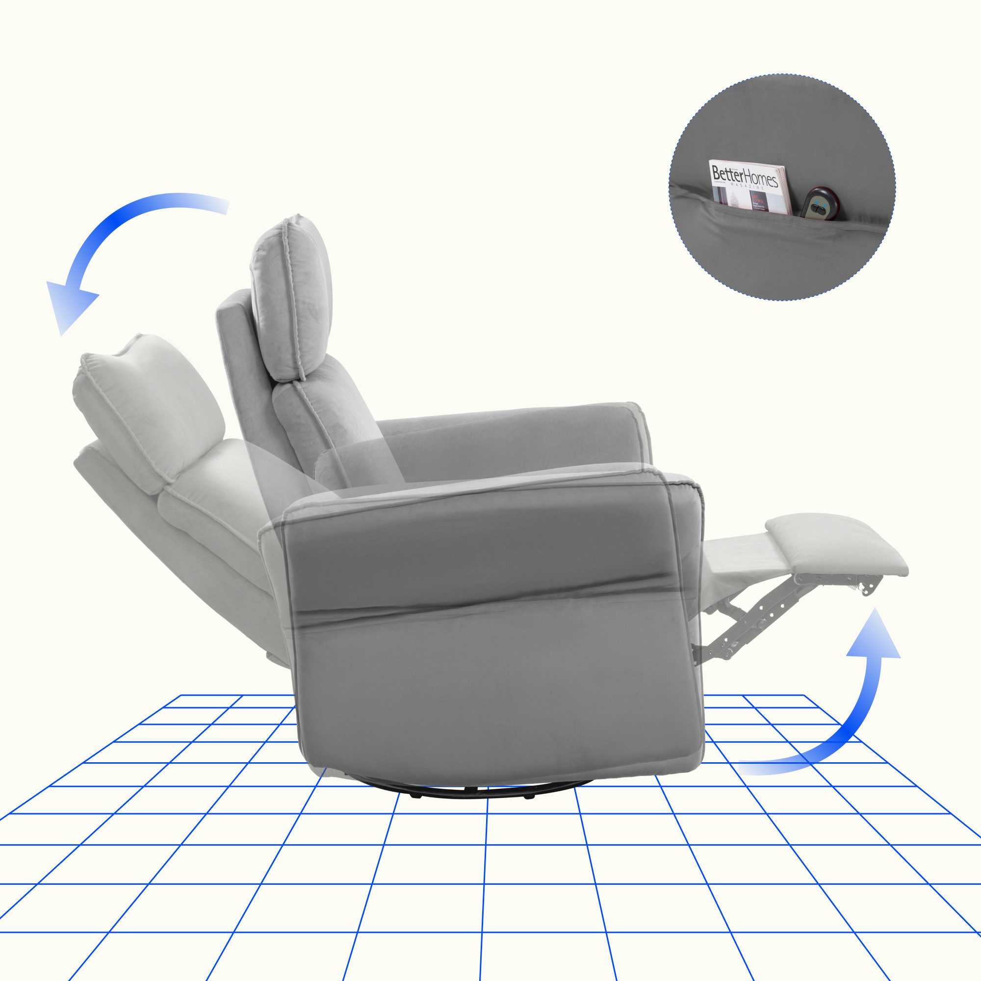 FLEXISPOT Loungesessel Relaxsessel – Elektrischer Liegesessel, drehbarer Sc günstig online kaufen