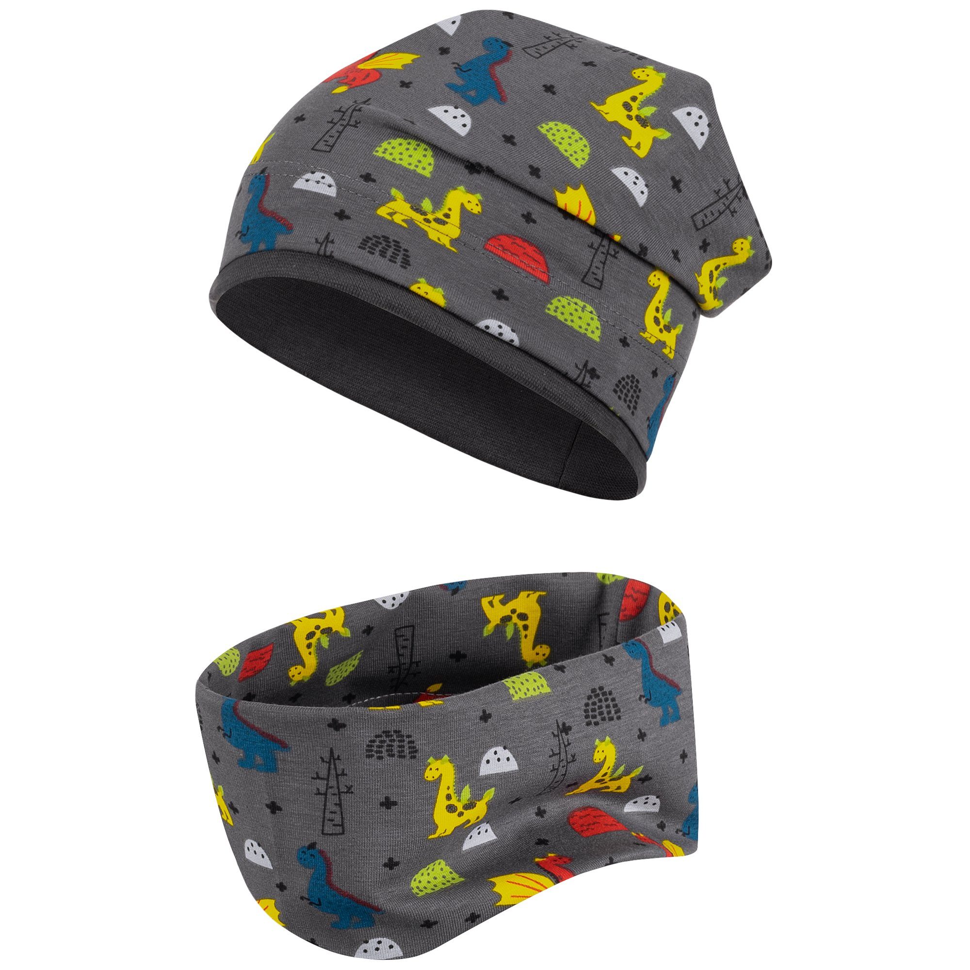 Mütze & Schal Übergangsmütze Beanie Stoffmütze Kindermütze Loop