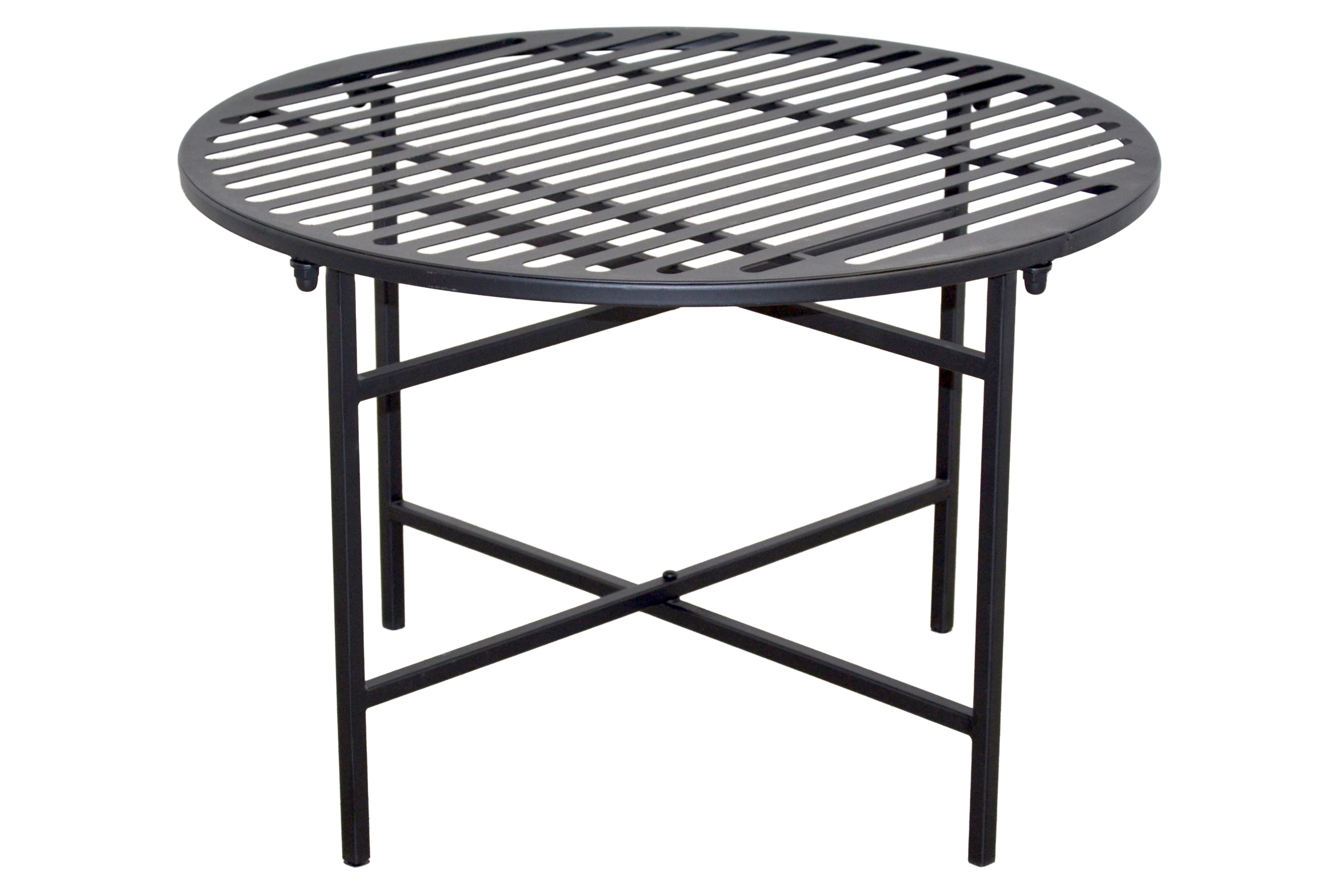 moebel-direkt-online Gartentisch Runder 4-Fuß-Metalltisch mit Gitterablage