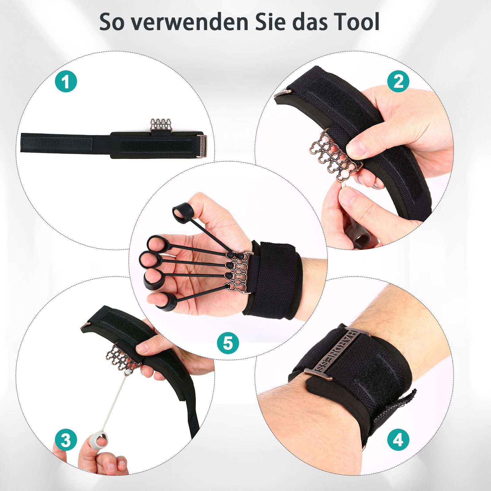 Handmuskeltrainer Schwarzes Handmuskeltrainer 60 75 lbs 4-in-1 in 40 Handmuskeltrainer Handgelenkband 60 75lb 4 20 1 TWSOUL (4-St), 20 40