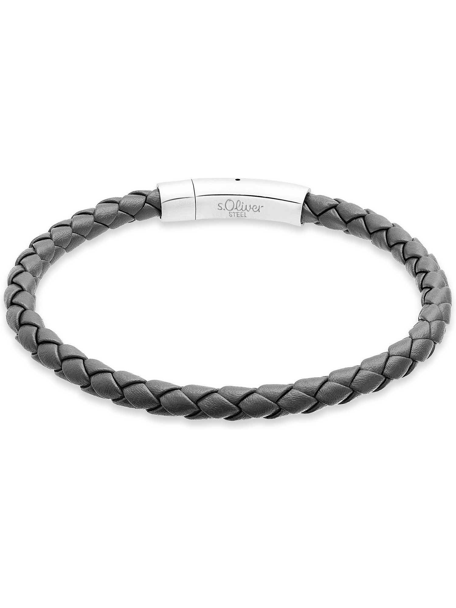 s.Oliver Armband S.Oliver Herren-Armband Edelstahl, Leder