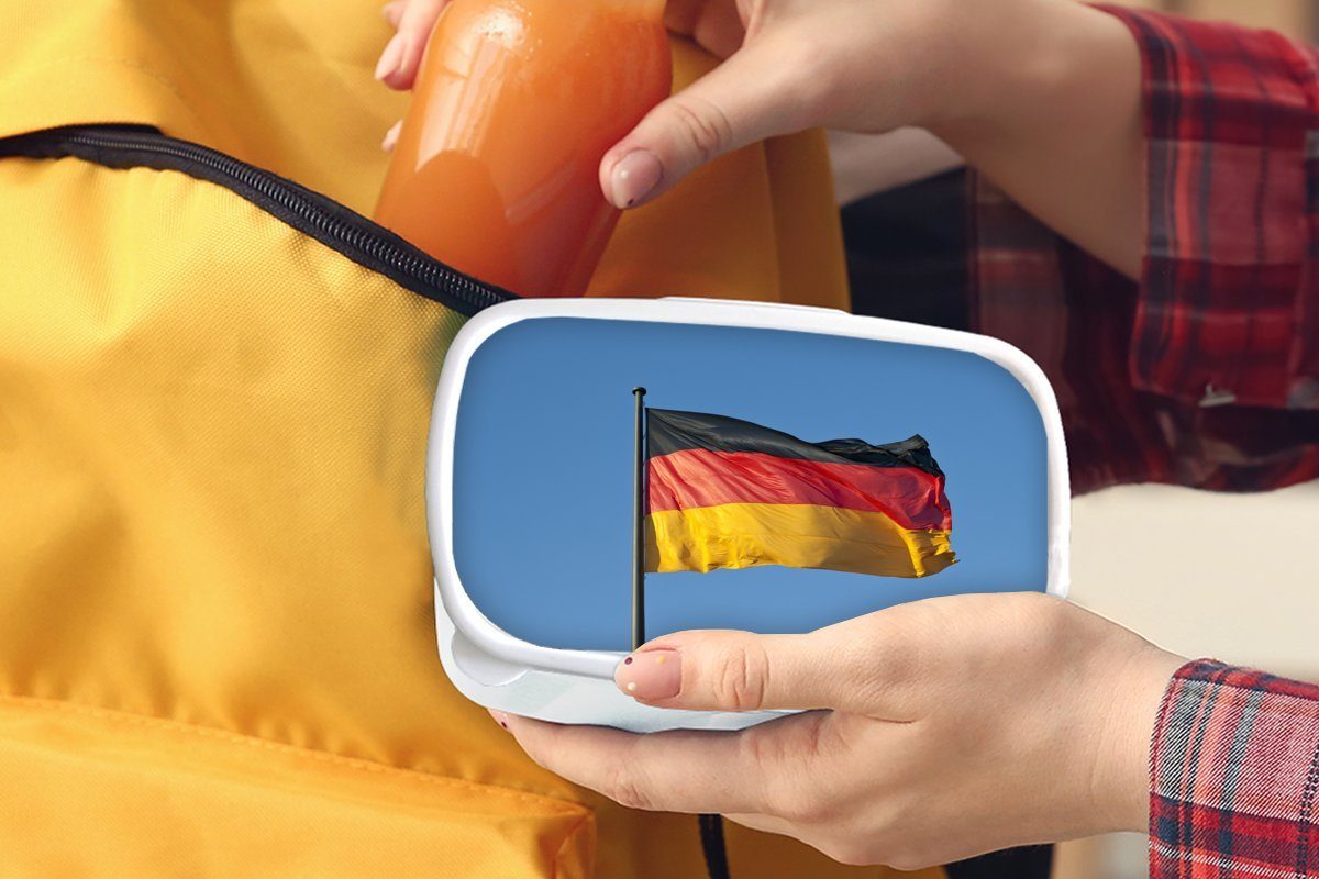 MuchoWow Lunchbox Foto der deutschen Mädchen Kinder und Jungs Erwachsene, weiß Brotbox Brotdose, und Flagge, für (2-tlg), für Kunststoff