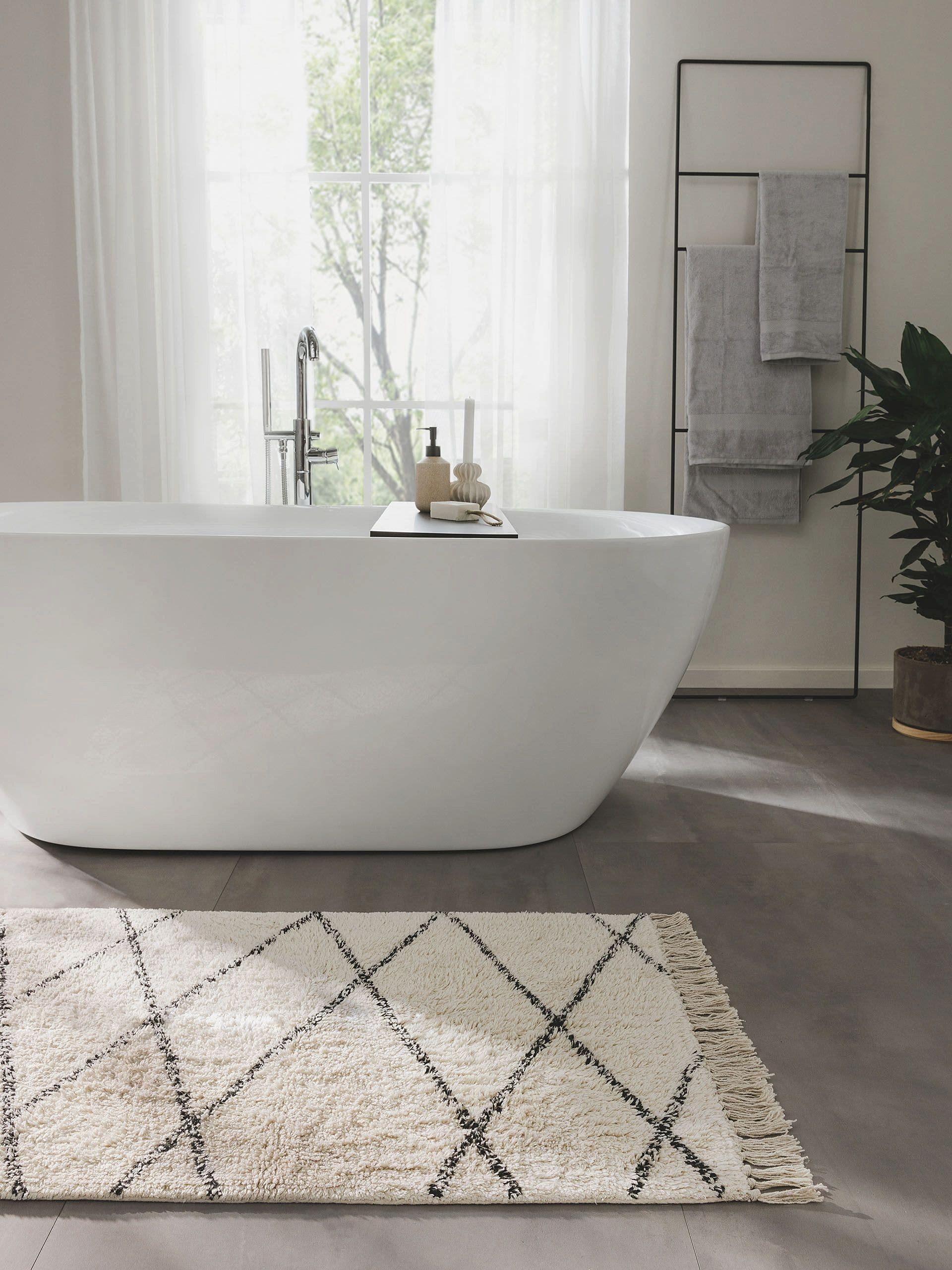 benuta Badematte Naomi, Höhe 6 mm, Baumwolle, rechteckig, 100% Baumwolle, h günstig online kaufen