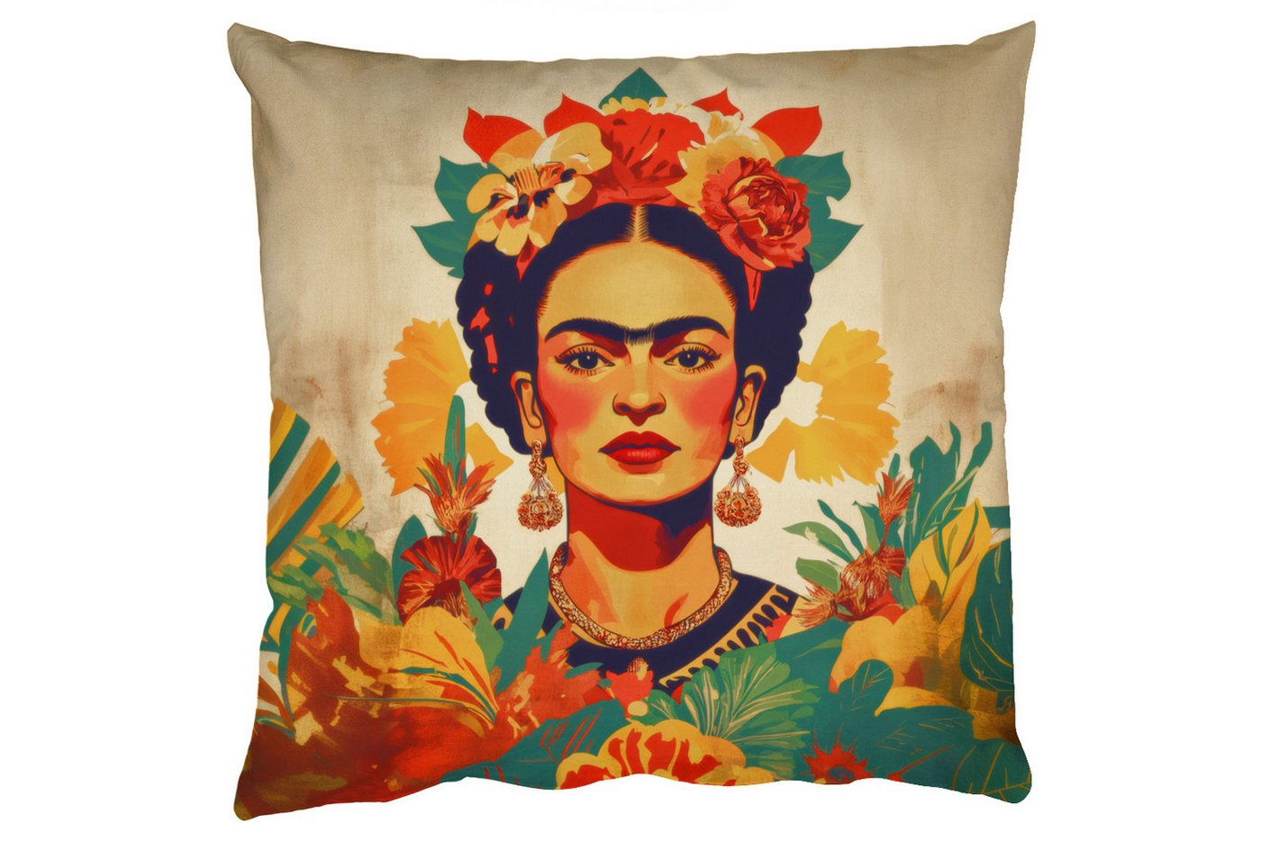 MuchoWow Dekokissen Feminin - Blumen - Schmuck, Zierkissen mit Füllung für Wohnzimmer, Sofakissen, 40x40 cm