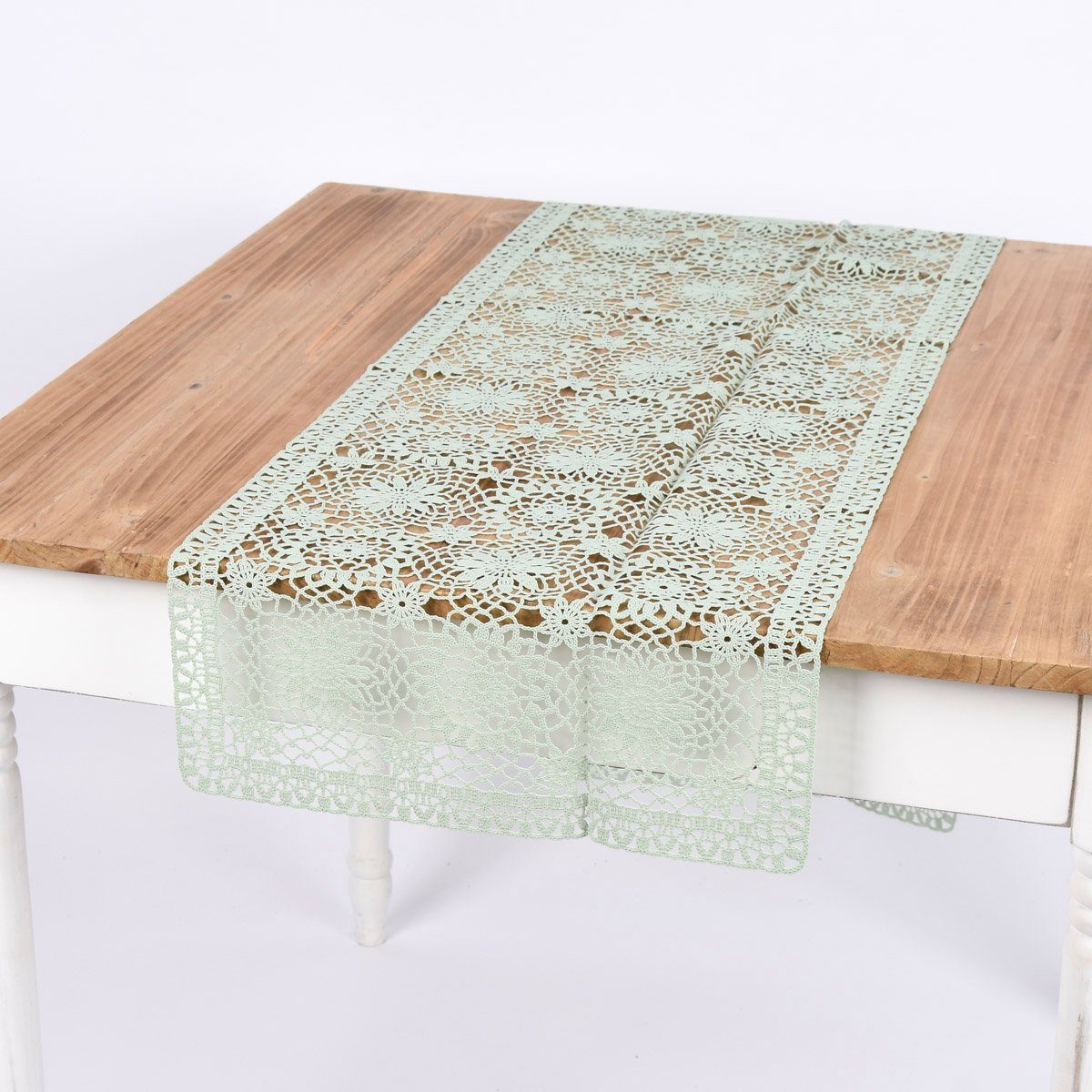 Tischläufer Tischläufer Häkelspitze Amira lindgrün 40x150cm
