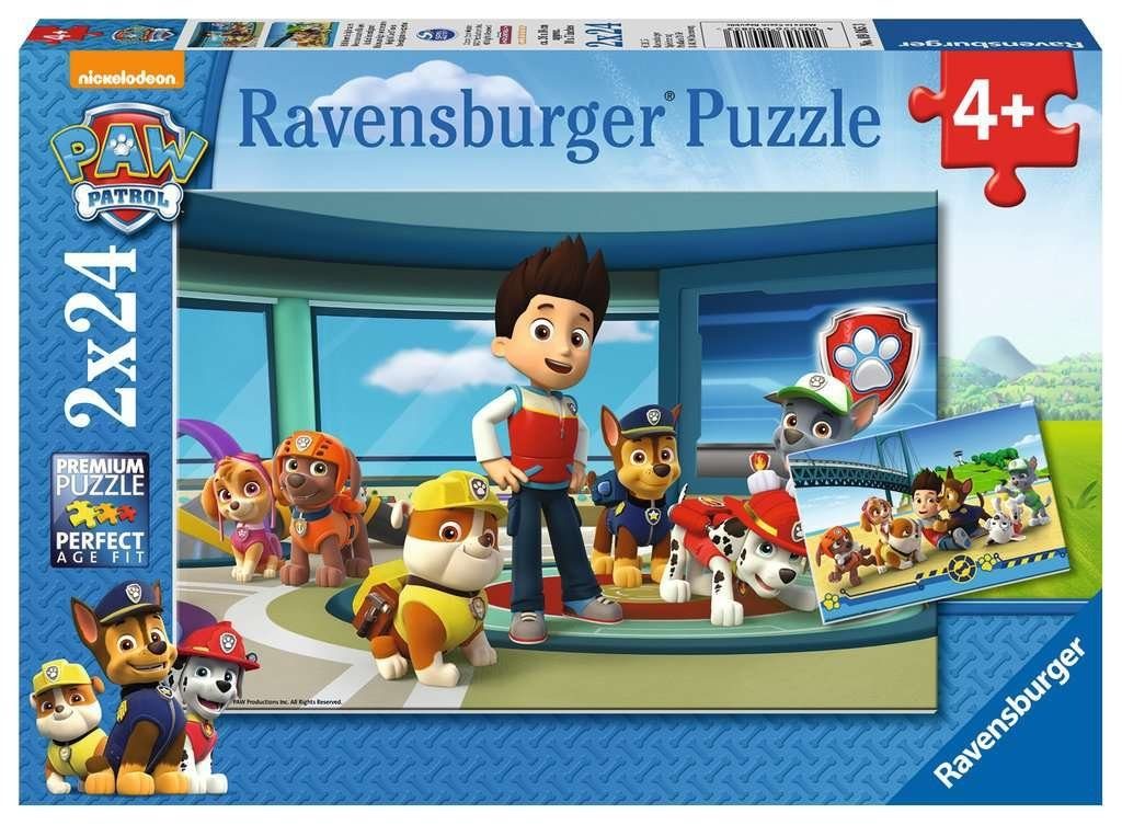 Ravensburger Puzzle Kinderpuzzle Hilfsbereite Spürnase 2 x 24 Teile, 2 Puzzleteile