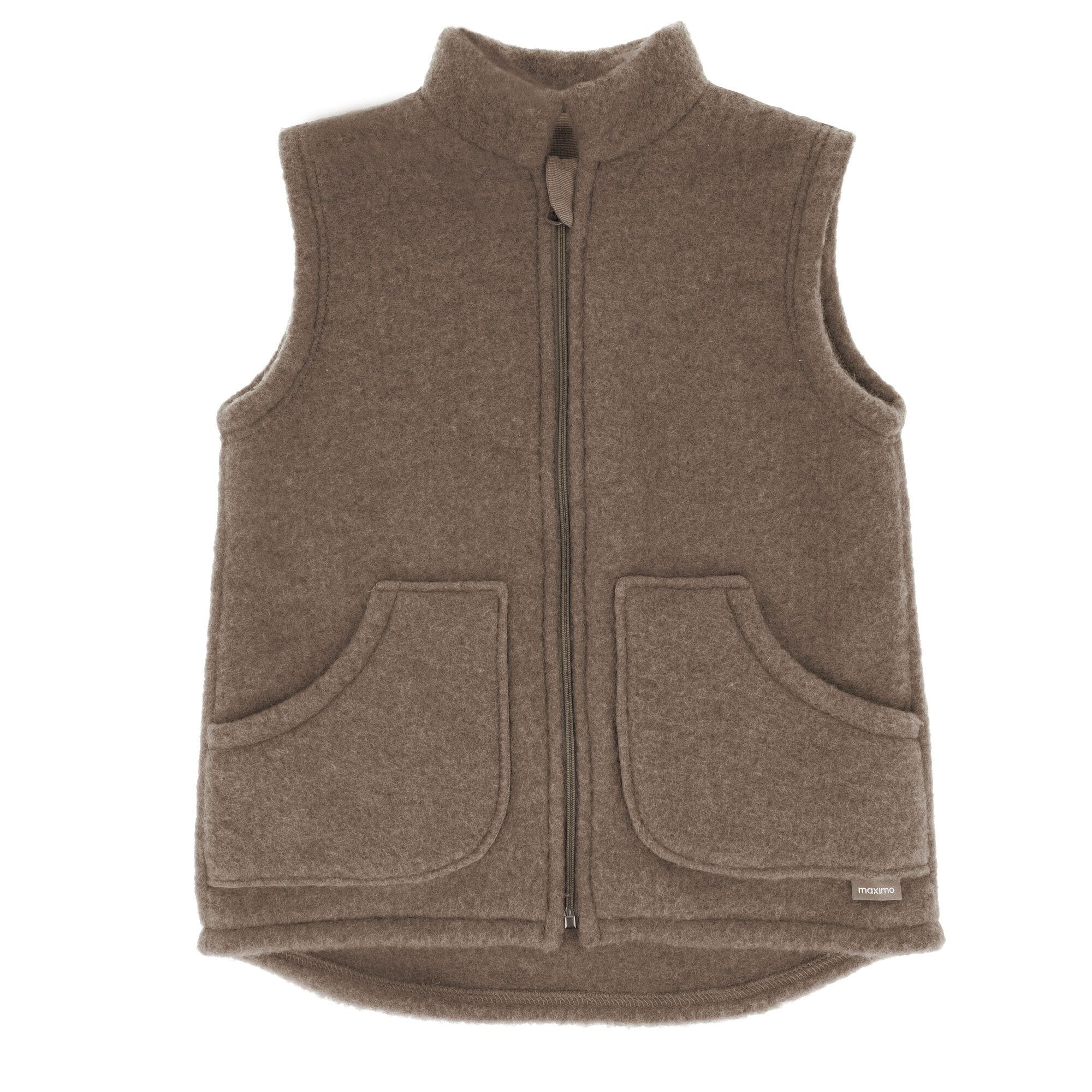 MAXIMO Fleecejacke GOTS MINI-Weste, Wollfleece Jerseyfutter, Reißverschluss (1-St) Wollfleece