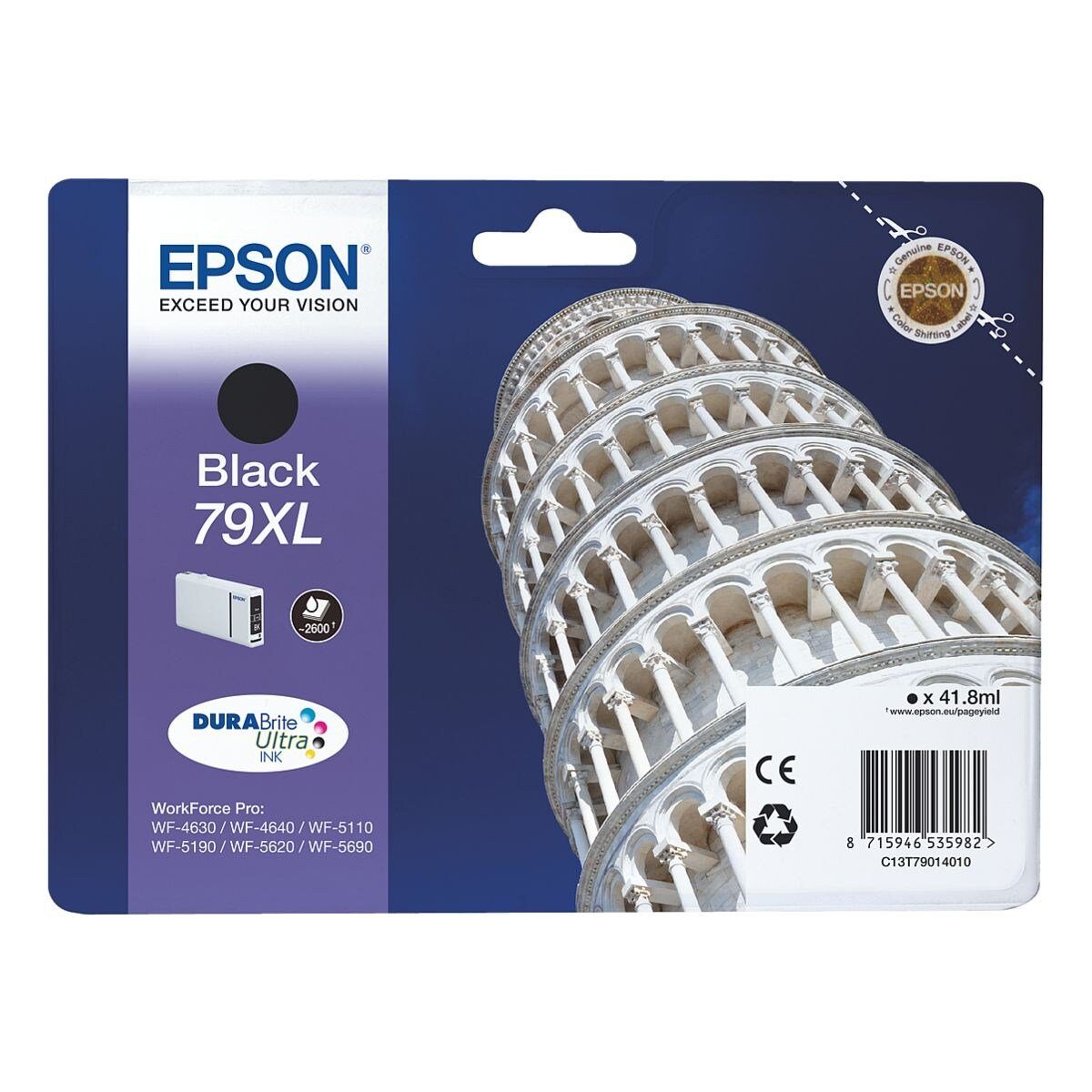 Epson T7901 Tintenpatrone (Original Druckerpatrone, schwarz)