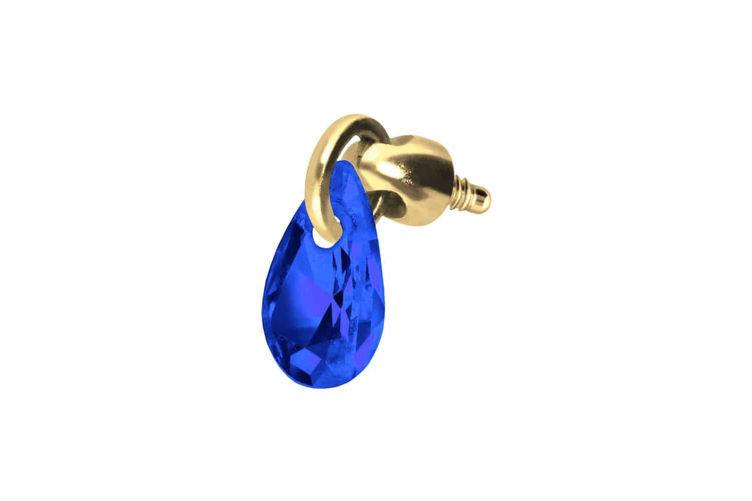 Farbe: Goldfarben + Kristall: Dunkelblau