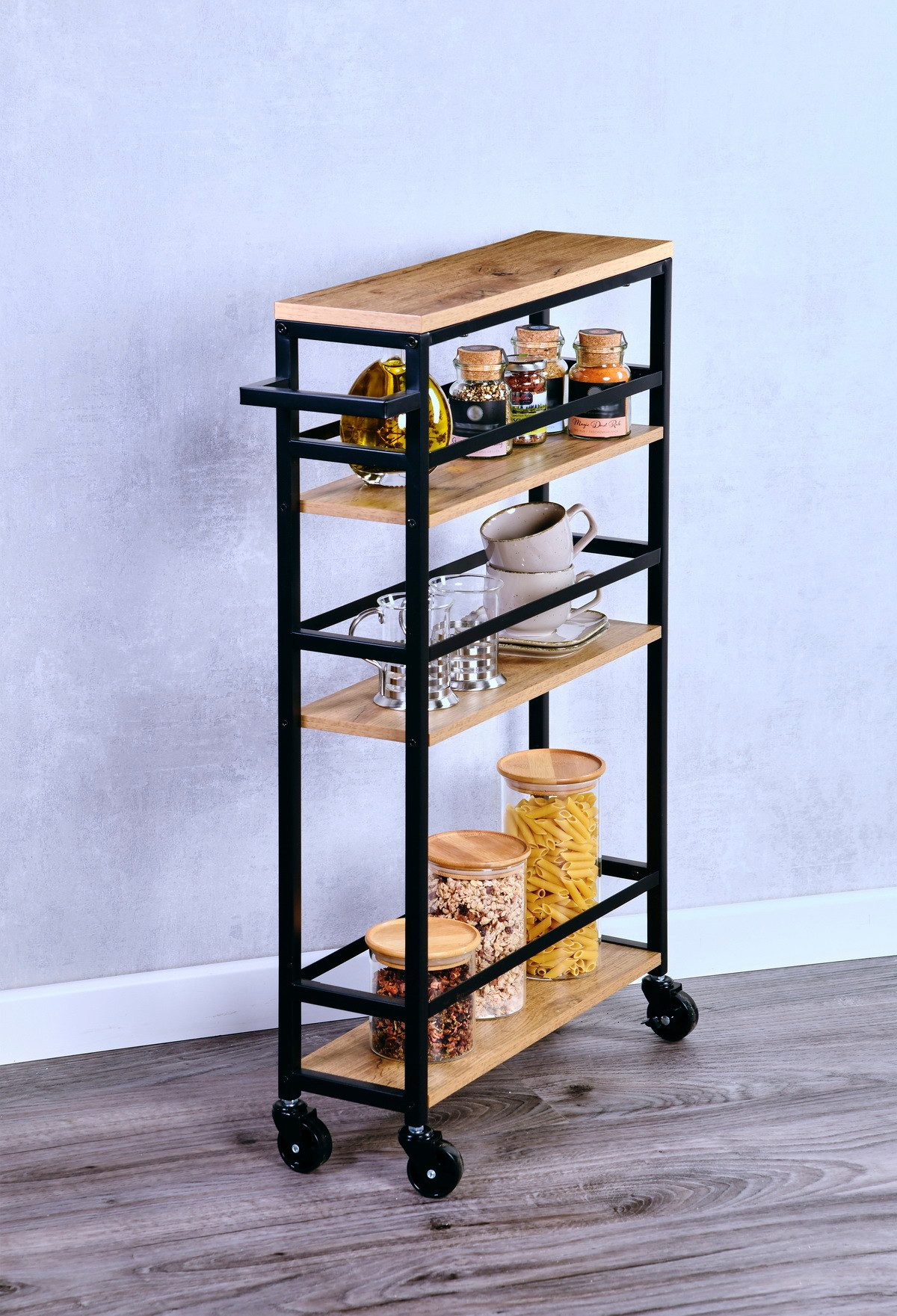 KESPER® Regalwagen Nischenregal Regal-Wagen auf Rollen Rollwagen, fahrbarer günstig online kaufen