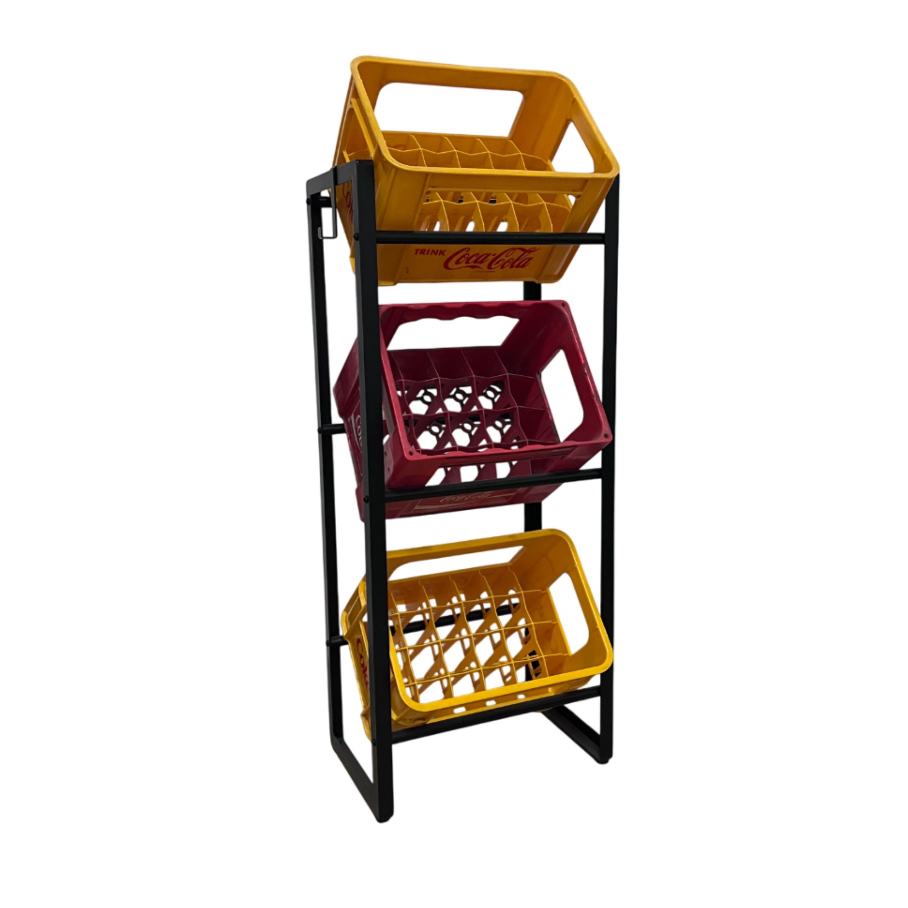 SCHULTE Regalwelt Flaschenregal mit 3 Ebenen, ca. 57x115x32 cm (LxHxB), 120 Kg Feldlast, schwarz