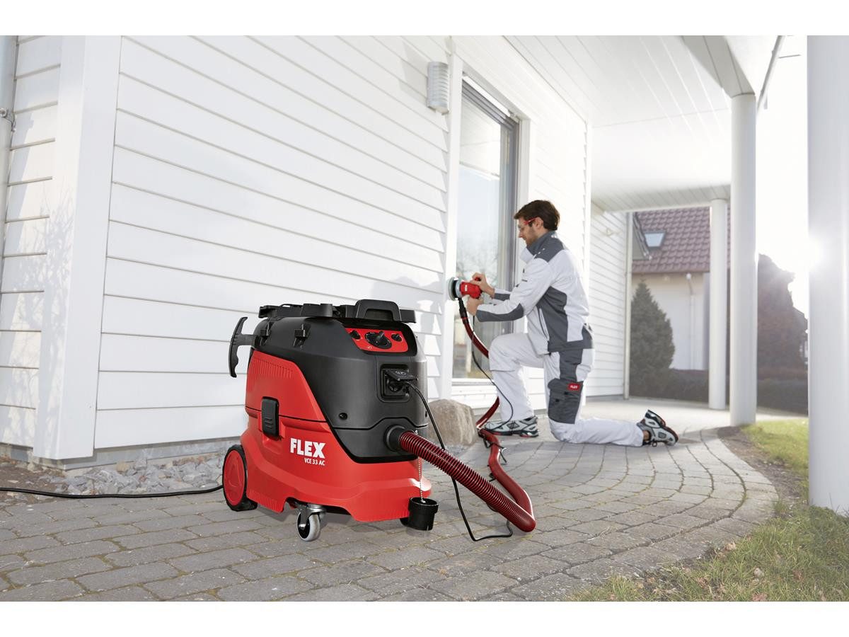 Flex Industriesauger VCE 33 M AC, 2400 W, 1x Flachfaltenfilter PES L/M/H, 445.118, 1x Vlies-Filtersack Klasse L/M, 445.088, mit Beutel
