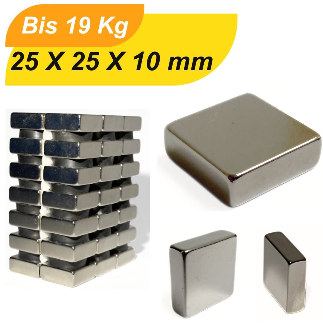 Magnet Neodym-Magnete F25x 25 x 10 Supermagnete mit hoher Haltekraft Magnet (1-St)