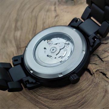 Holzwerk Automatikuhr DORNBURG Herren Edelstahl & Holz Armband Uhr in schwarz, beige, weiß