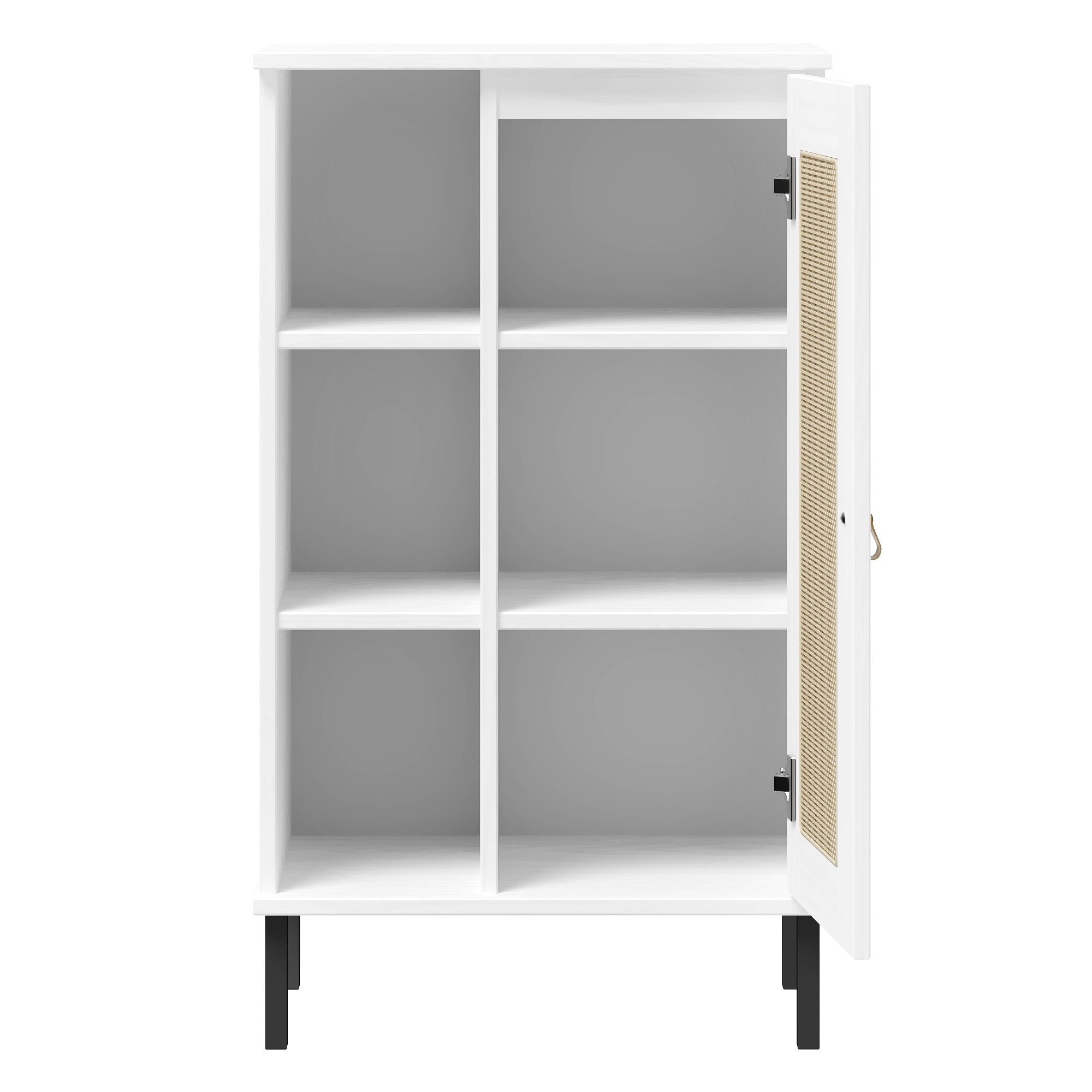 Lebenswert Badkommode WZ-0800, 1 Tür, 4 Böden, Kiefer massiv weiß lackiert - 52x90x32 (BxHxT)