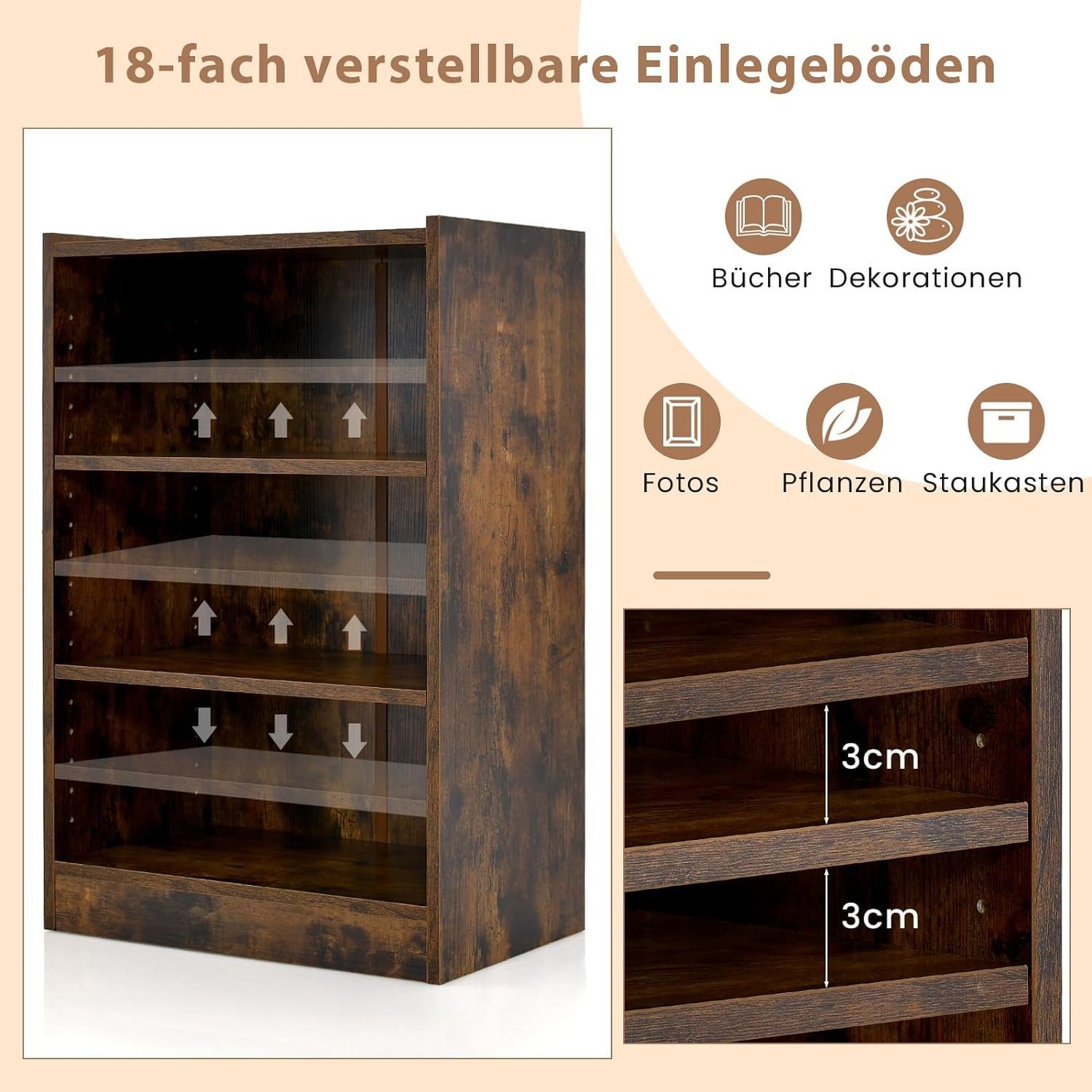 KOMFOTTEU Bücherregal Eck-Bücherregal, mit verstellbaren Regalen, günstig online kaufen