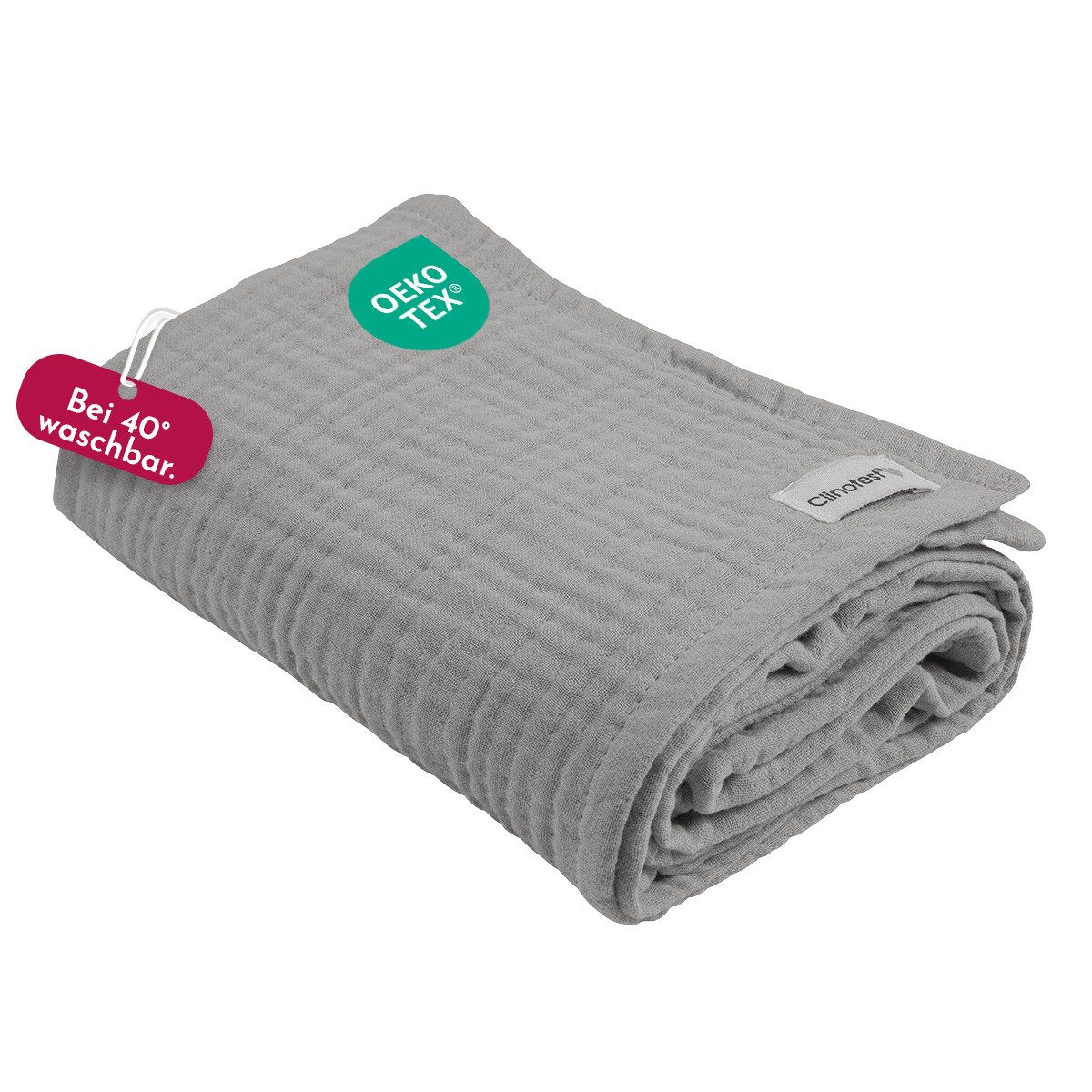 Babydecke Musselintuch für Babys 80x80cm, 100% Musselin-Baumwolle, Clinotest, waschbare Mulltücher ohne Einlaufen - saugstarke Baby Spucktücher
