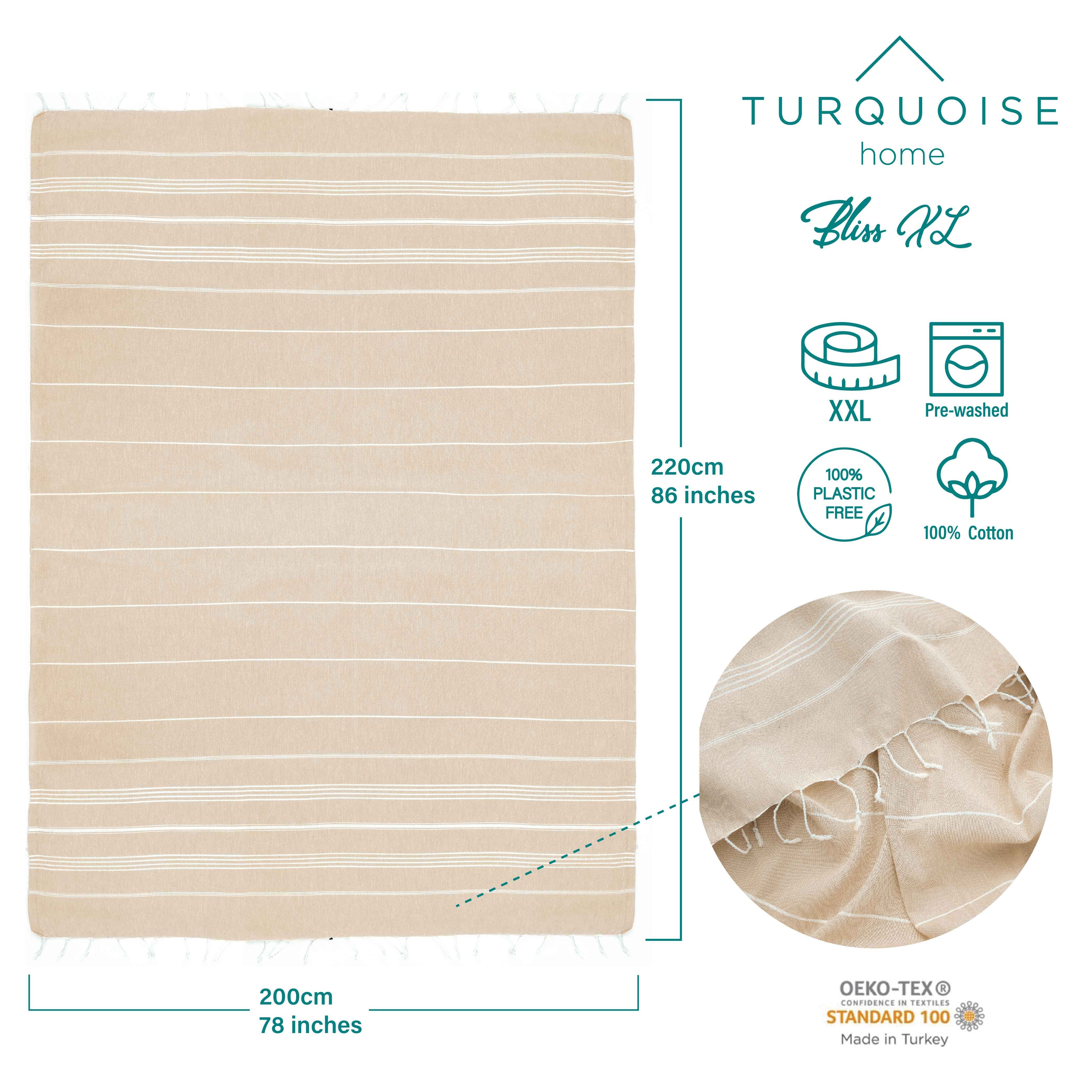 Turquoise Home Strandtuch Bliss XXL 200x220 günstig online kaufen
