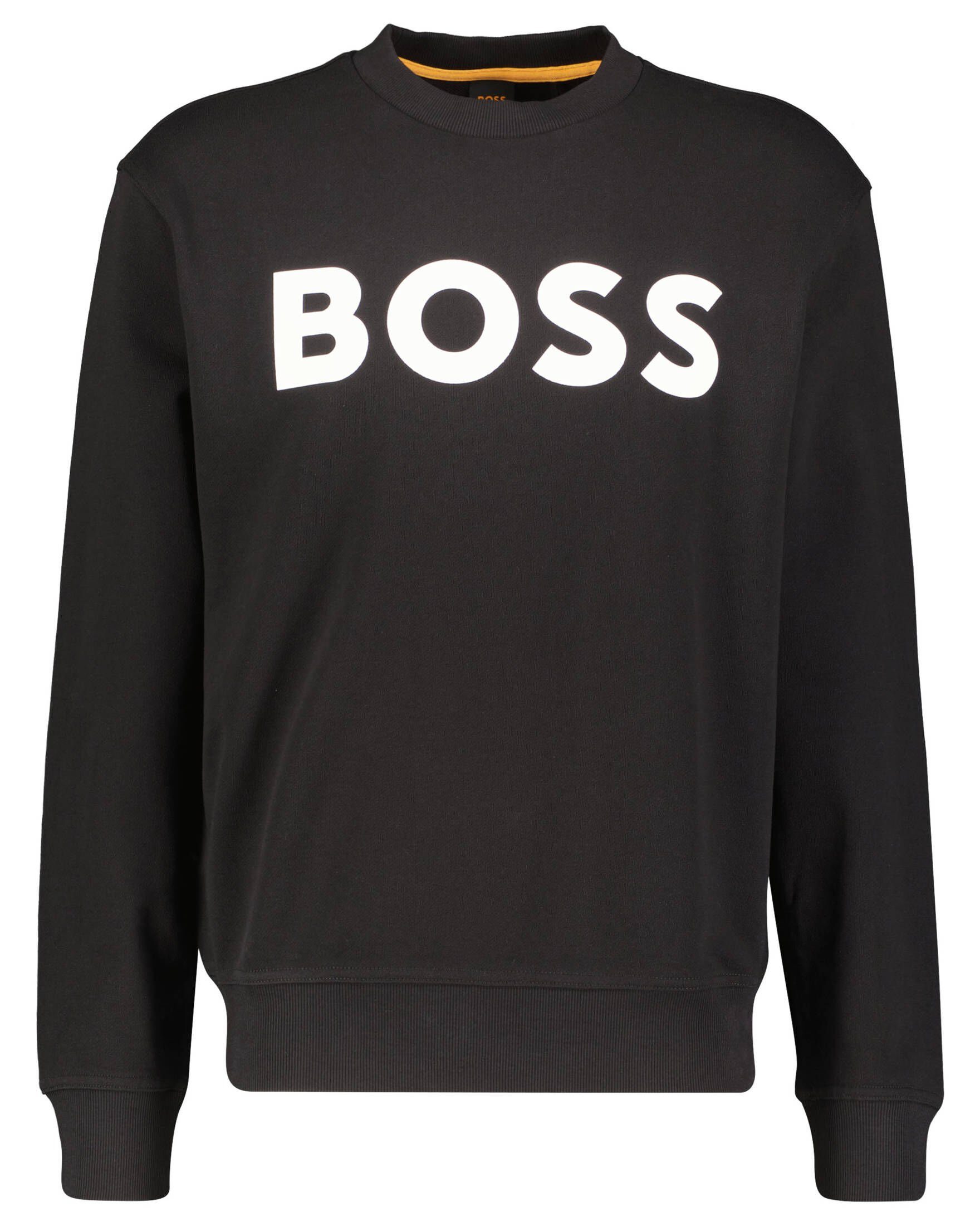 (15) Sweatshirt Fit WEBASICCREW BOSS Sweatshirt schwarz (1-tlg) Herren Relaxed