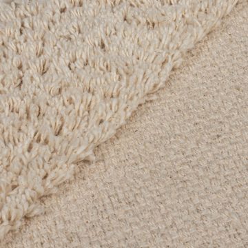Teppich aus 100% Baumwolle, Geometrisches Muster in Naturfarben, Handgewebt, KADIMA DESIGN, Rechteckig, Höhe: 10 mm