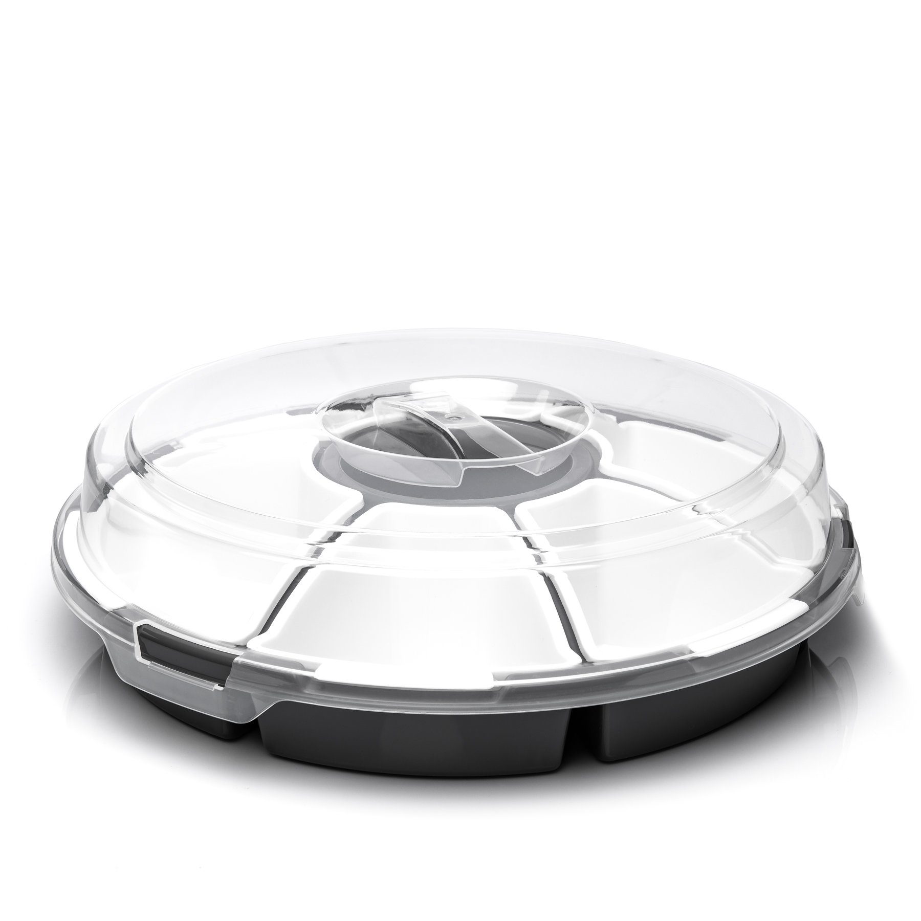 BigDean Servierplatte Snackschale Servierplatte Servierschalen Set mit Deckel Snackteller, Kunststoff, (1-tlg)