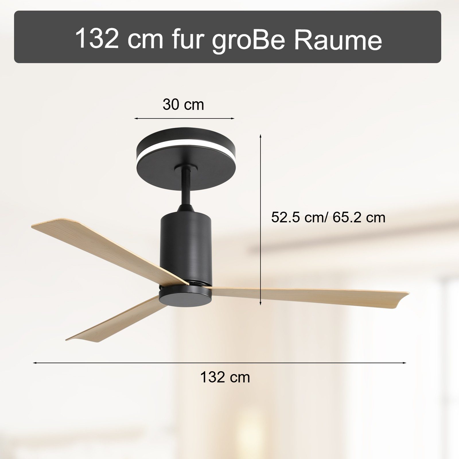 Sofucor Deckenventilator mit LED-Licht, 3 ABS-Flügel, 6 Geschwindigkeitsstu günstig online kaufen