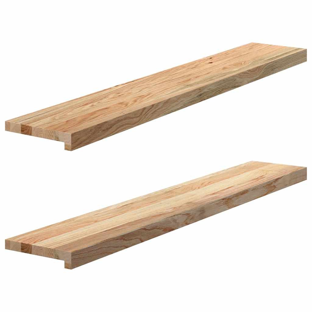 vidaXL Fensterbank Fensterbänke 2 Stk Unbehandelt 120x20x2 cm Massivholz Eiche