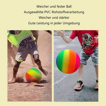 GelldG Hüpfball Regenbogen PVC Soft Ball für Kinder, Saft und Durable Bouncy Ball