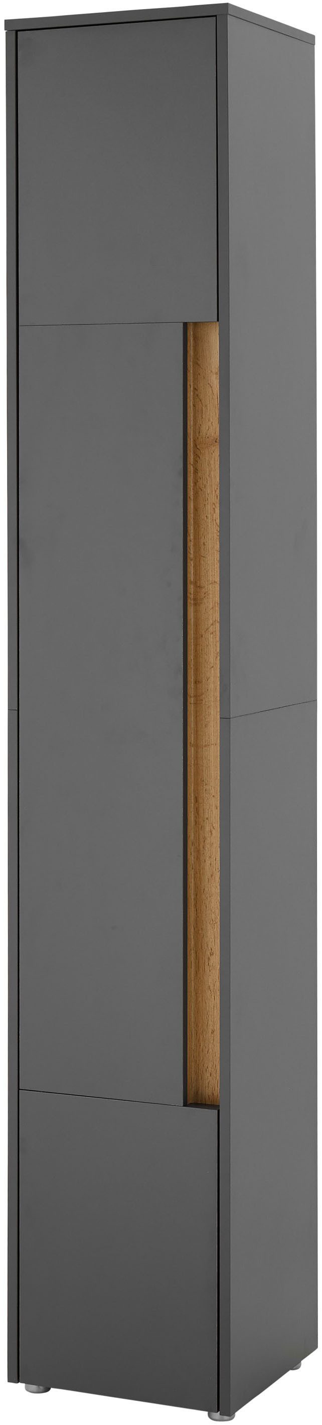 Home affaire Hochschrank CITY/GIRON, Badschrank mit Griffmulde, Schrank in zeitlosem Design in den Farben Weiß und Anthrazit verfügbar, viel Stauraum
