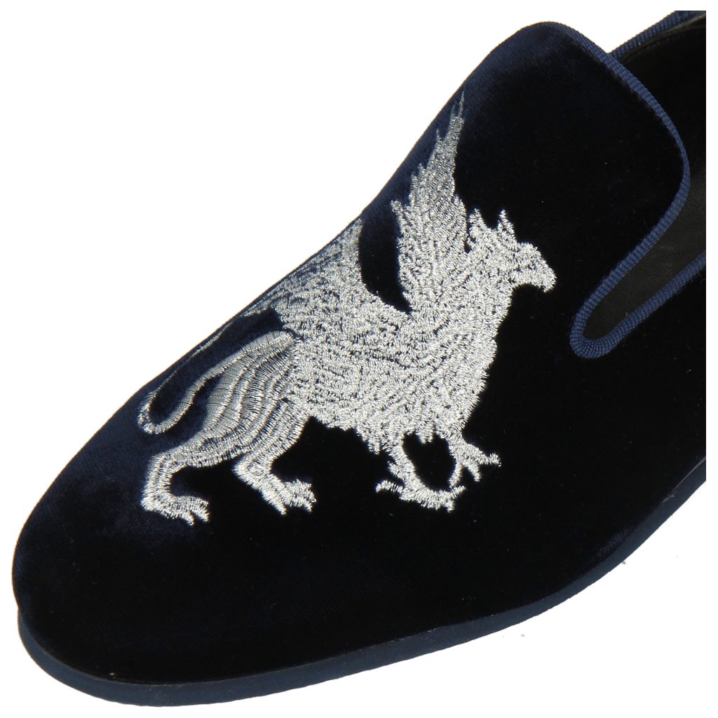 Velluto Loafer Midnight & Hamilton Embroidery Dragon Black Melvin 37 Scarlett Nappa