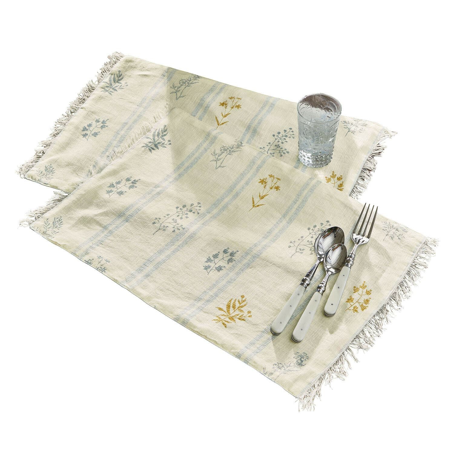 Mirabeau Platzset Platzset 2er Set Hazelwick creme/blau