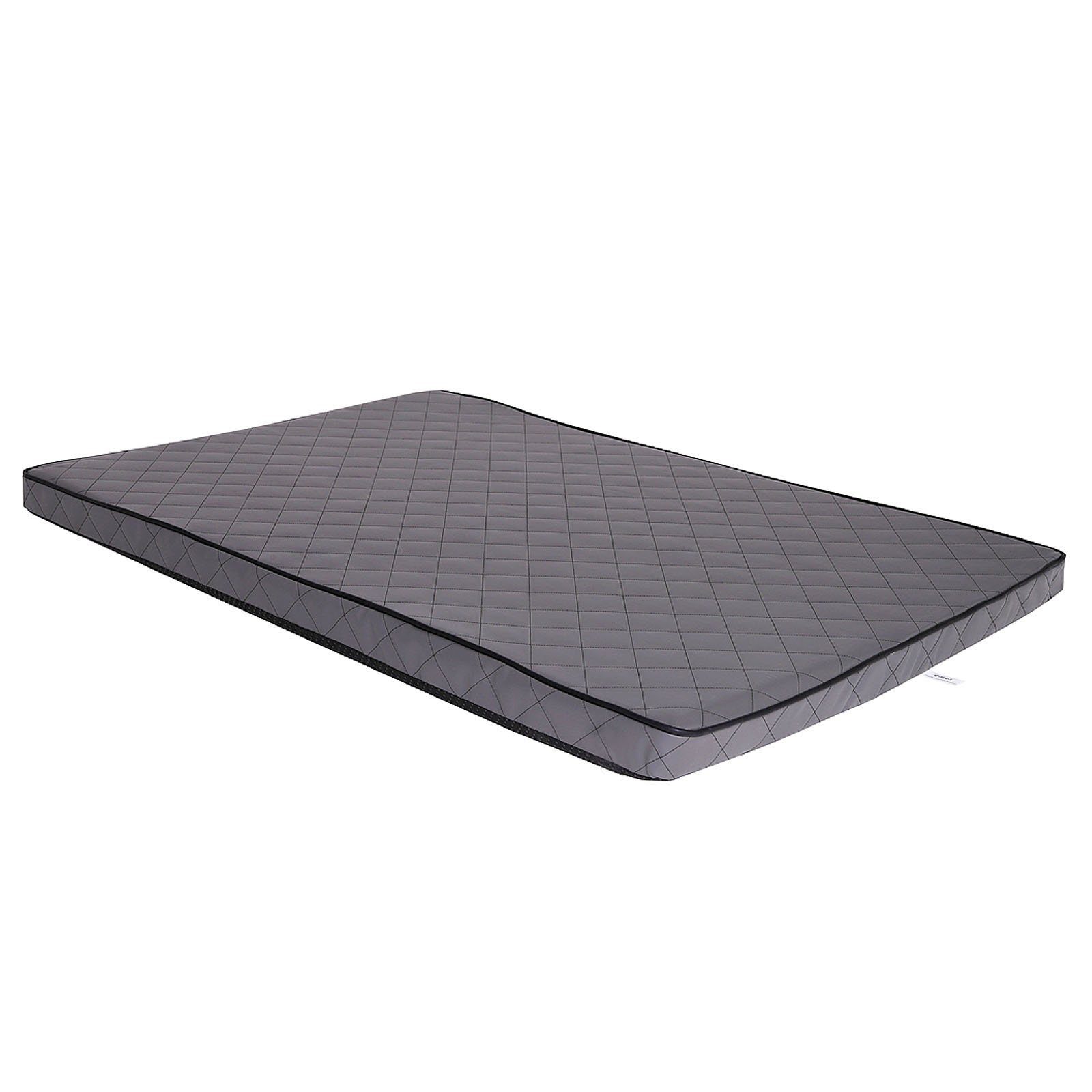 lionto Tierkissen Orthopädische Hundematte aus Kunstleder, mit Memory-Schaum, abnehmabrer Bezug, grau, 100 cm x 70 cm