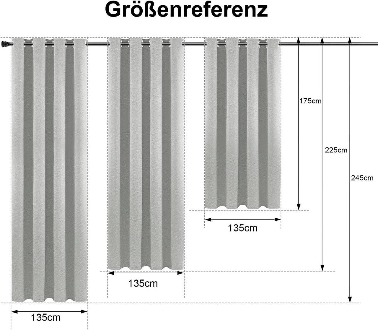 Leinenoptik St), blickdicht, (1 Hellgrau Ösen Gardine, Woltu, 360g/m² Dicke